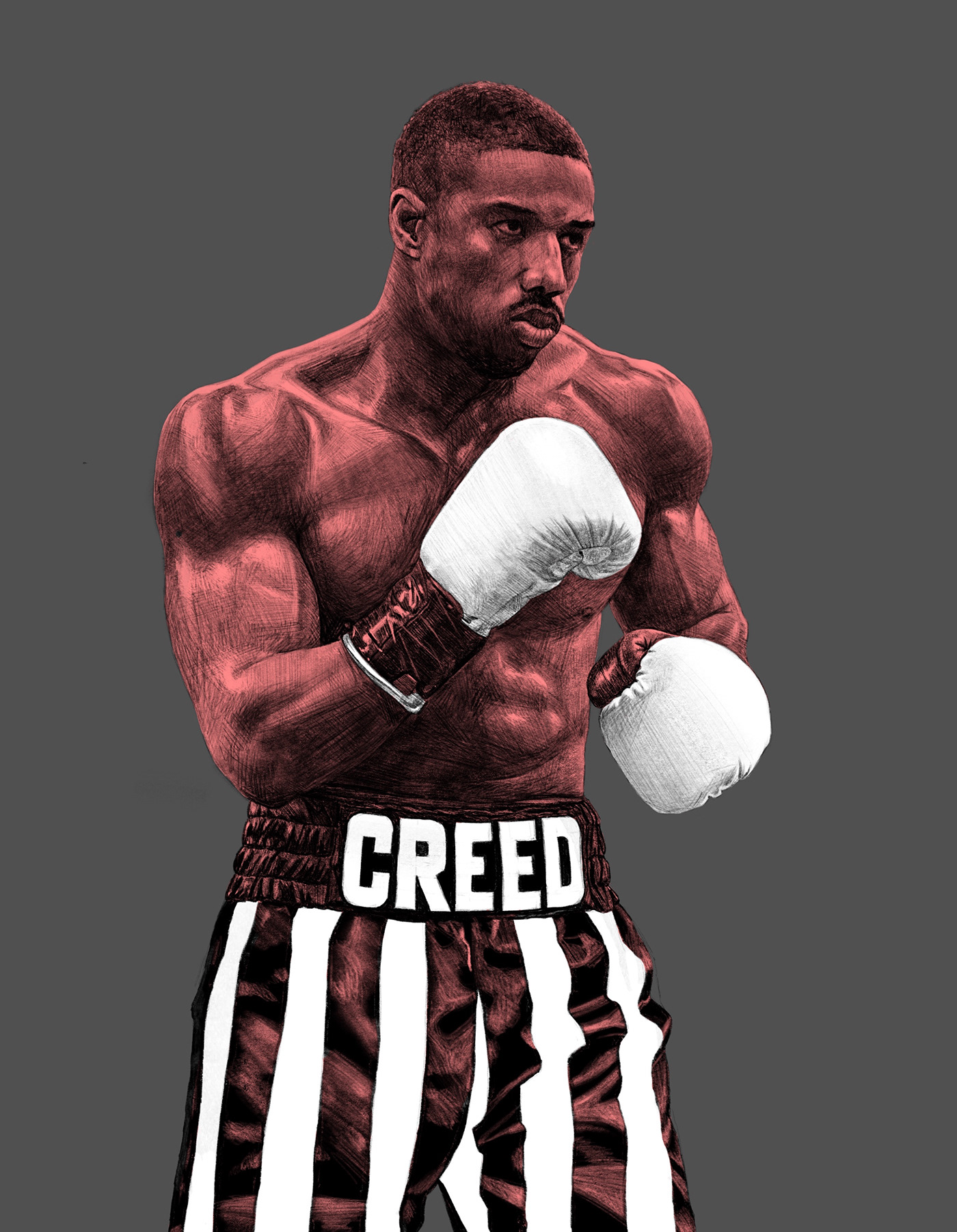 creed Adonis Creed rocky balboa michael b jordan Creed 2 Creed II Boxing Apollo Boxer Boxing gloves muscular anatomy Drawing 