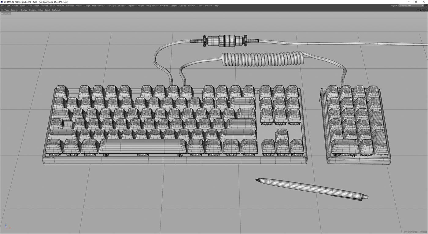 keyboard mechanical keyboard  Realism hyperrealism Silverwing-VFX 3D computer generated Raphael Rau cinema 4d desktop