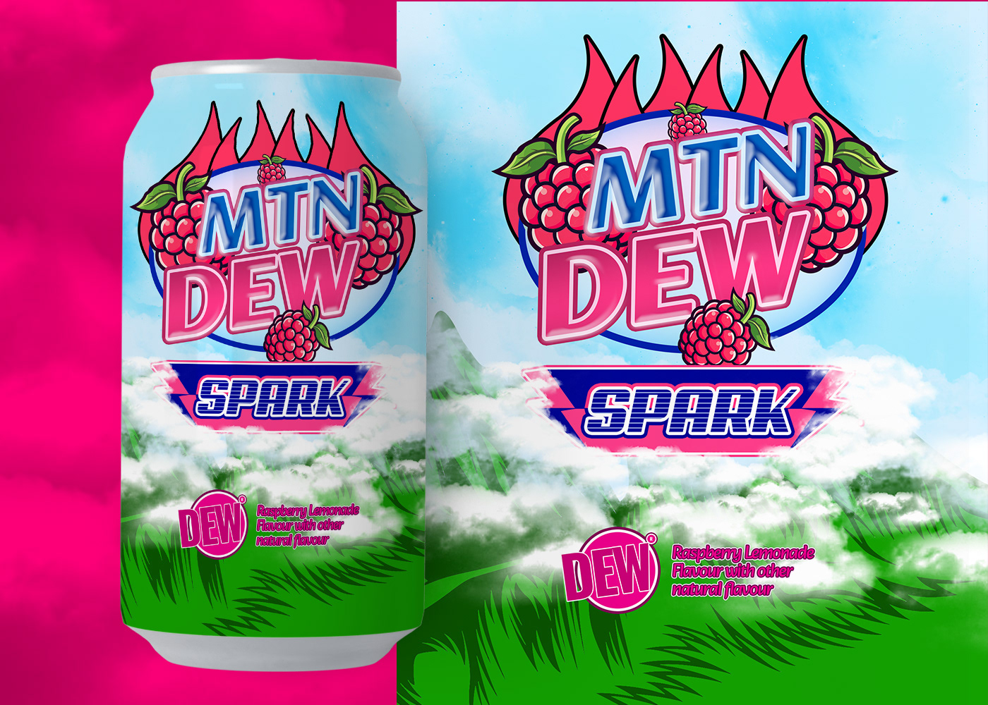 Label Packaging can mountain label design product packaging Can Label drink bevarage Dew