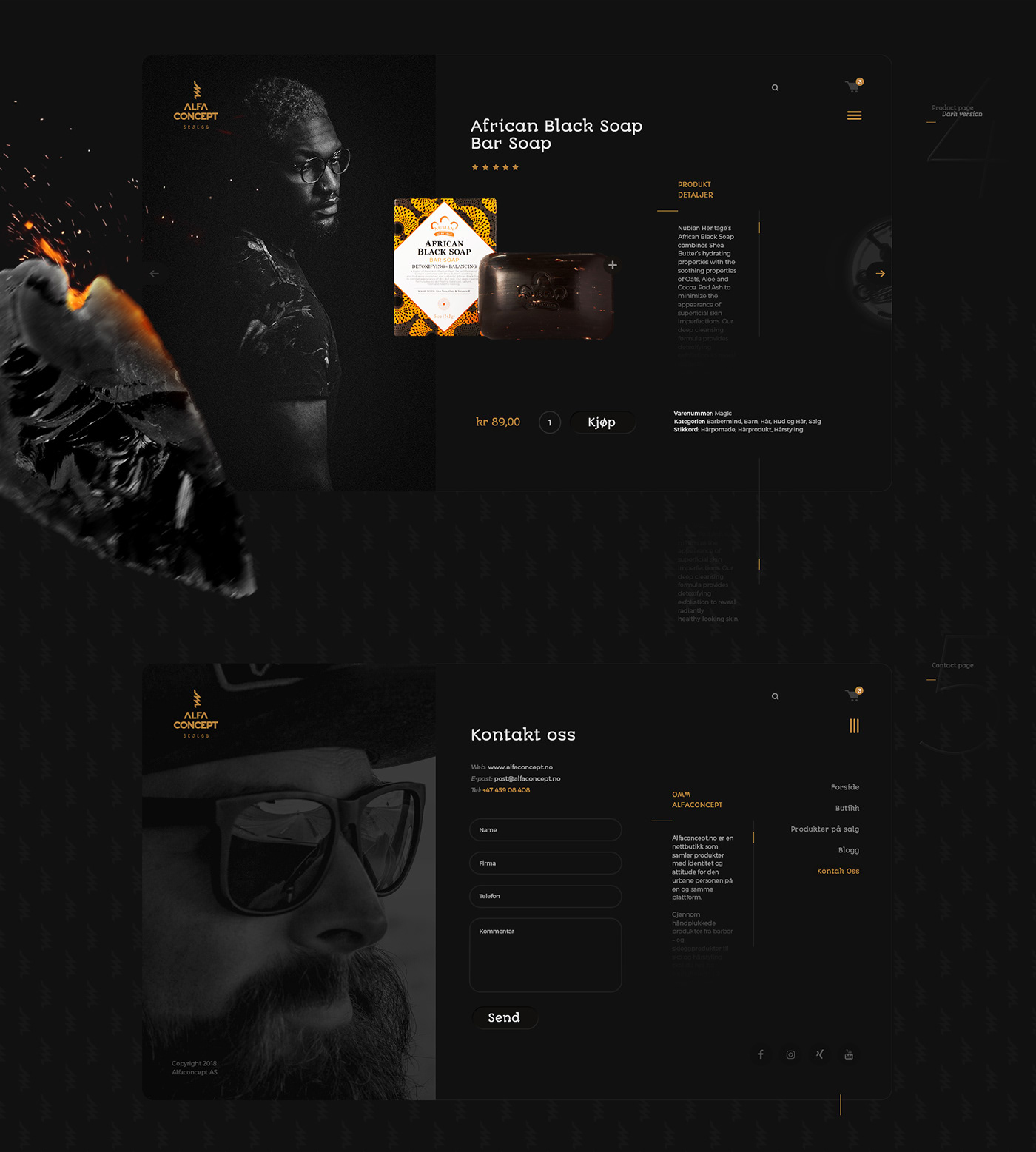 UI Web beard logo branding  design strong black screen UserInterface