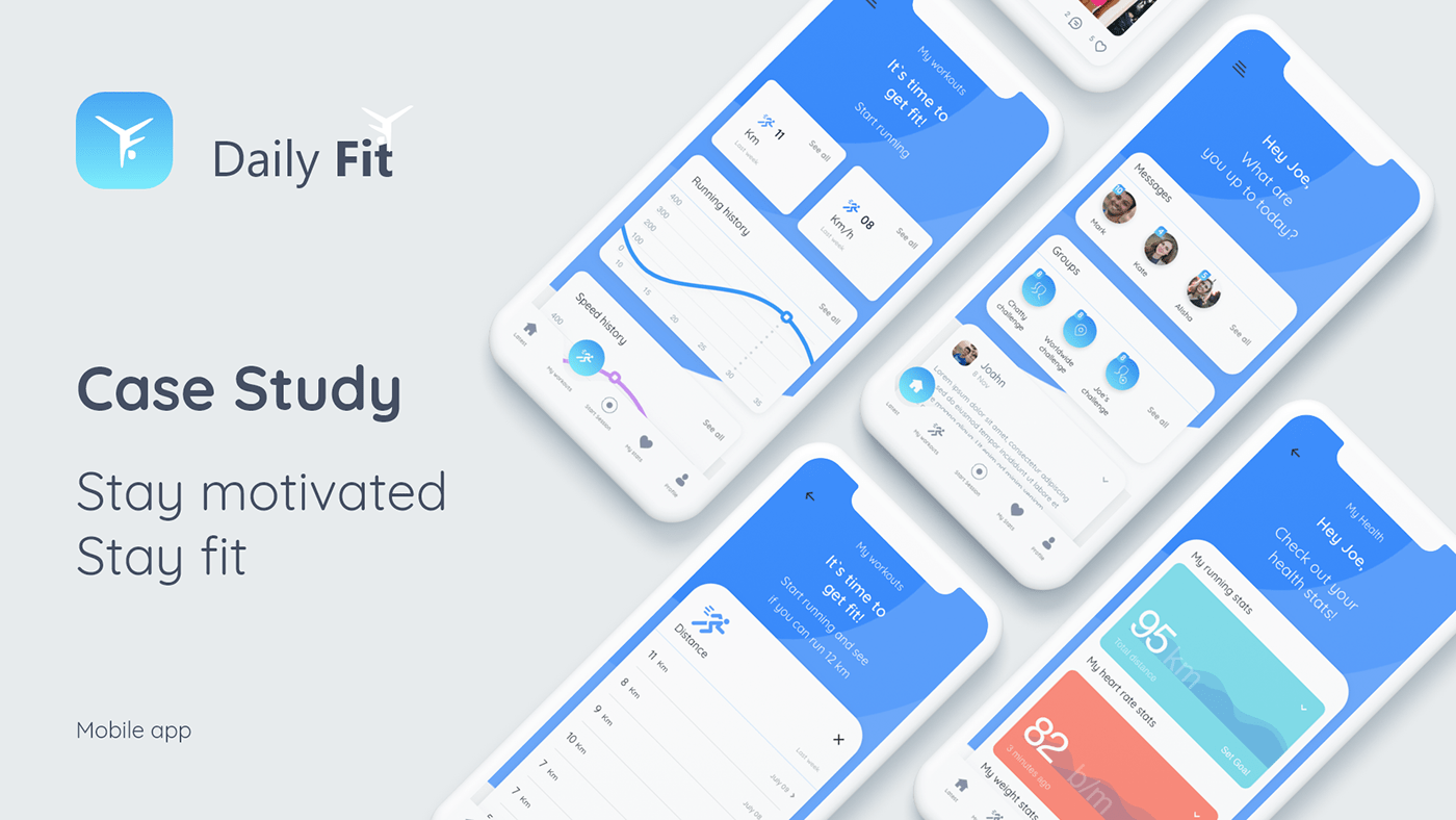 app Appdesign application blue fitness mobile sport UI ux