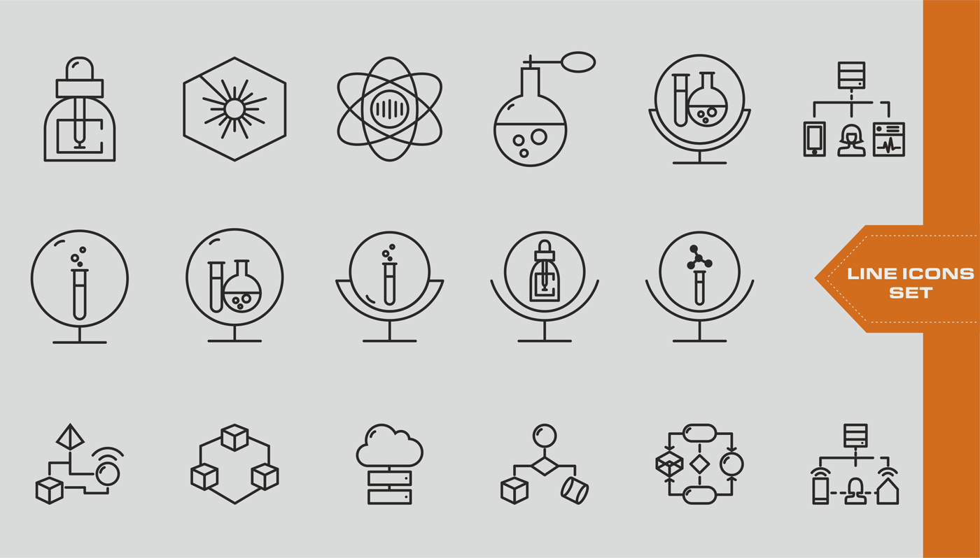 flat style line icons icon design  icons graphic elements symbols signs