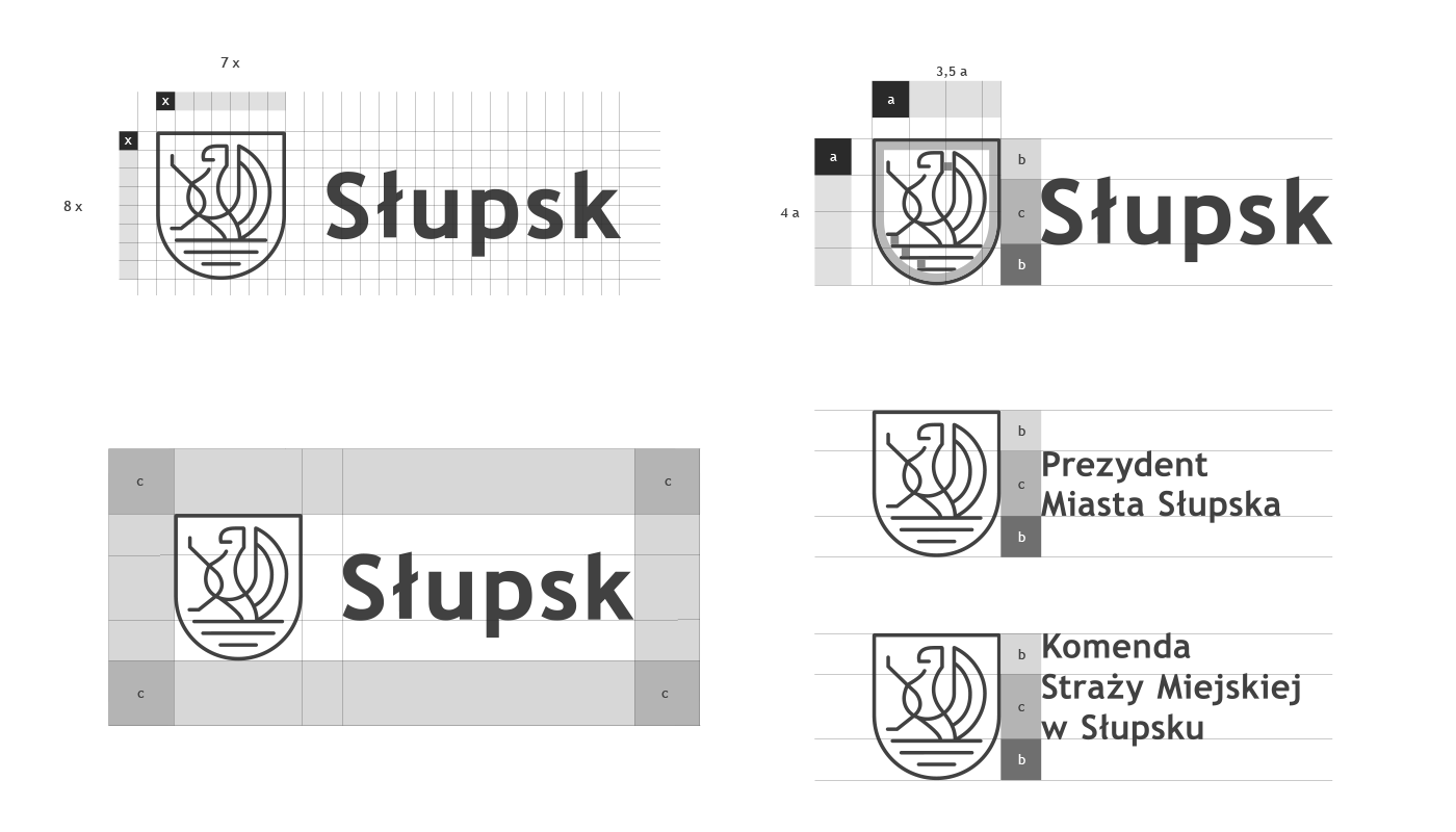 city Słupsk place identity griffon town poland logo system stationary