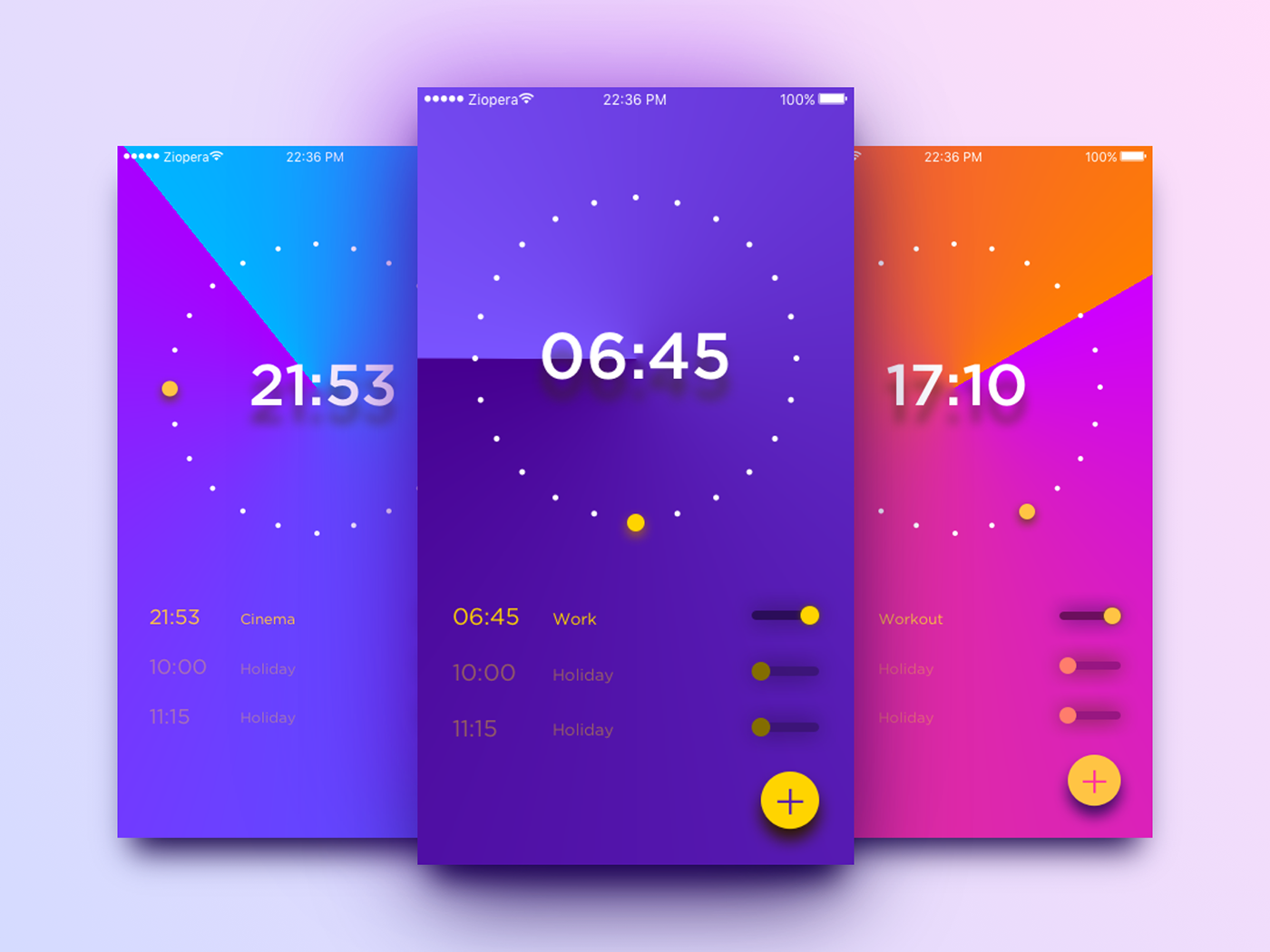 alarm clock daily100 ui challenge flat timer time minute days date minimal