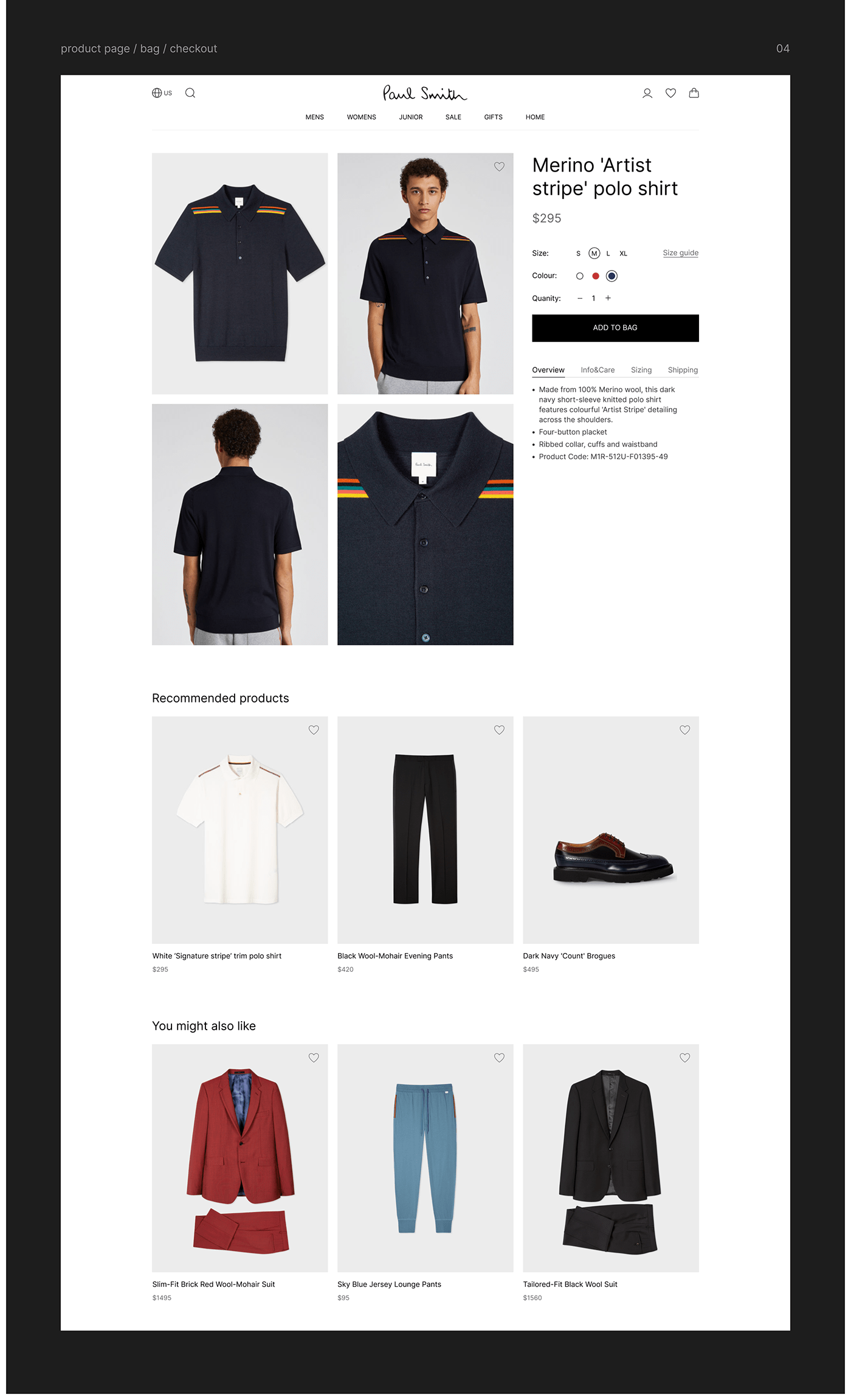 e-commerce Ecommerce Fashion  Menswear online store Paul smith redesign uprock UX design Web Design 