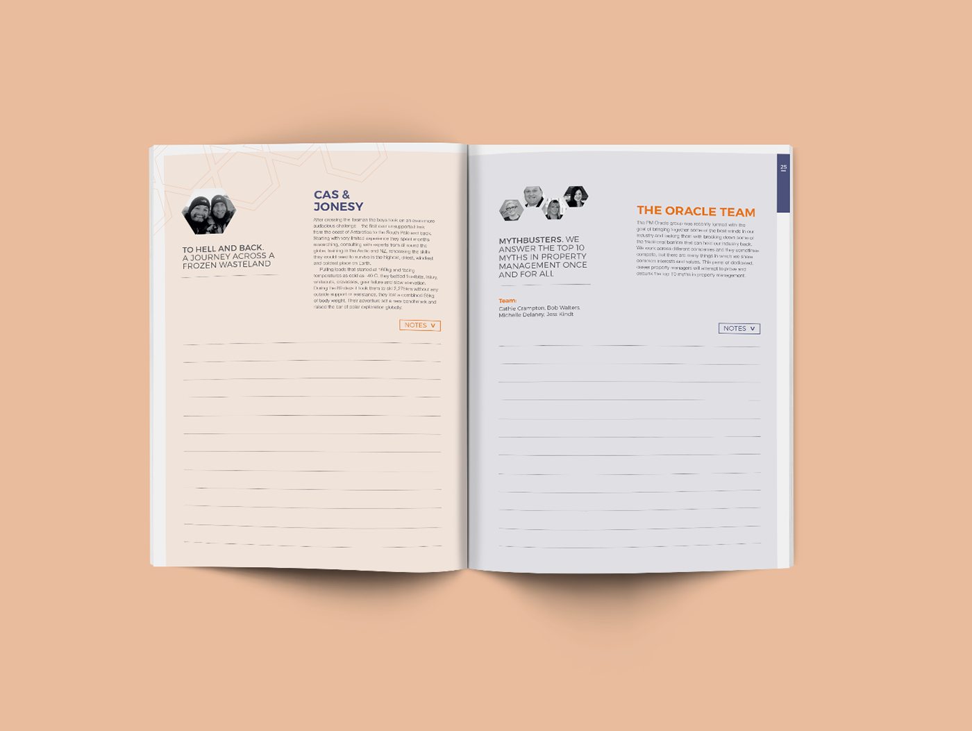 brand orange blue grey Booklet property conference management purple colour lines Booklet geometric shapes