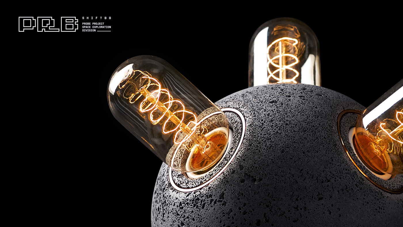Space  concrete Lamp lighting Retro nasa futuristic experimental concept science