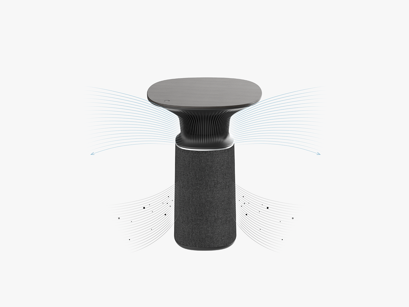 air deflector concept design home appliances industrial design  product design  side table air purifier app design rendering UI