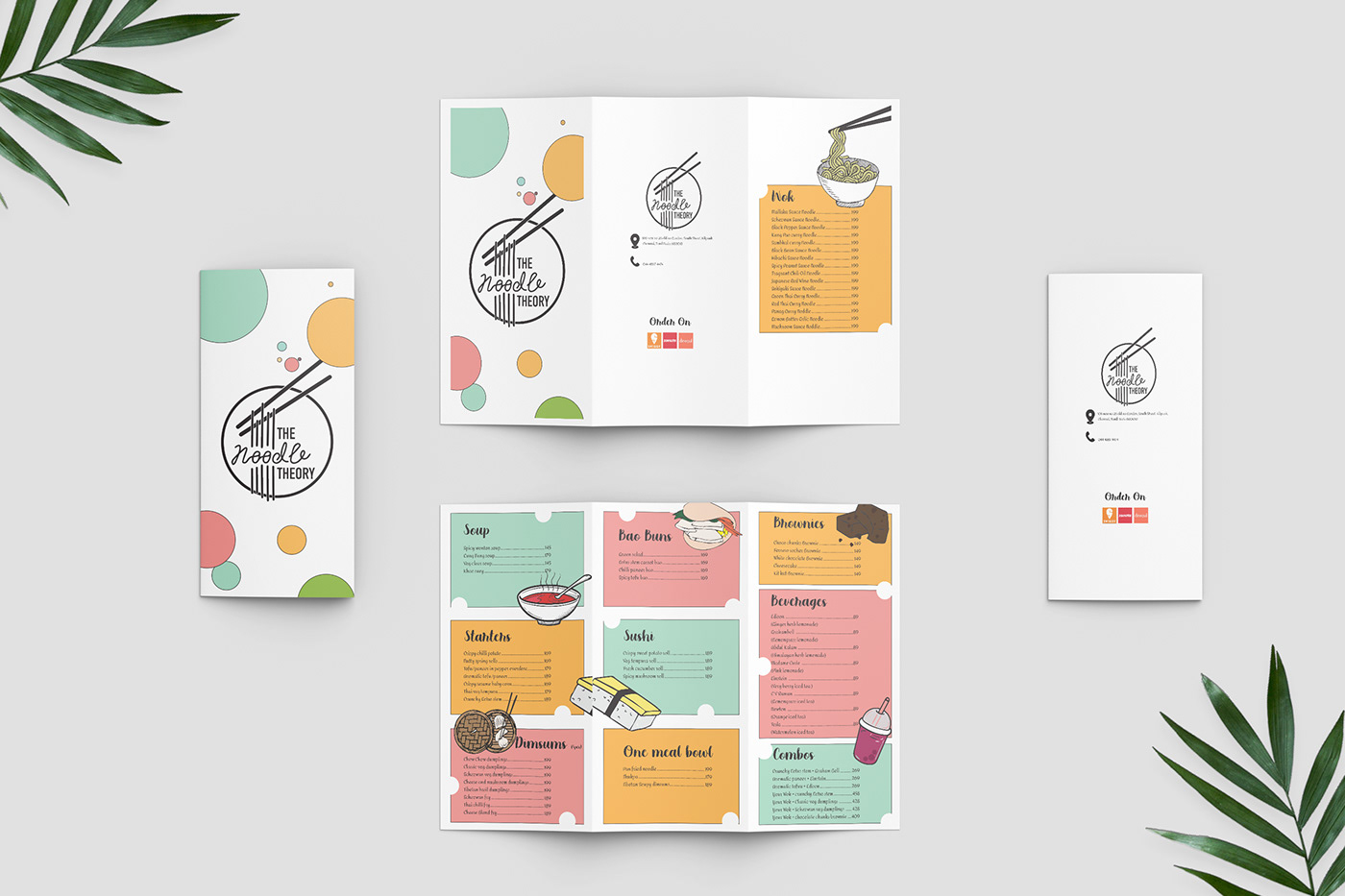 Advertising  brochure design delivery flyer menu Menu Card menu design noodel theory restaurant take away menu design