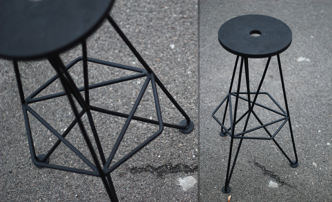 metal rods metal stool bar stool Lazariev design Delta