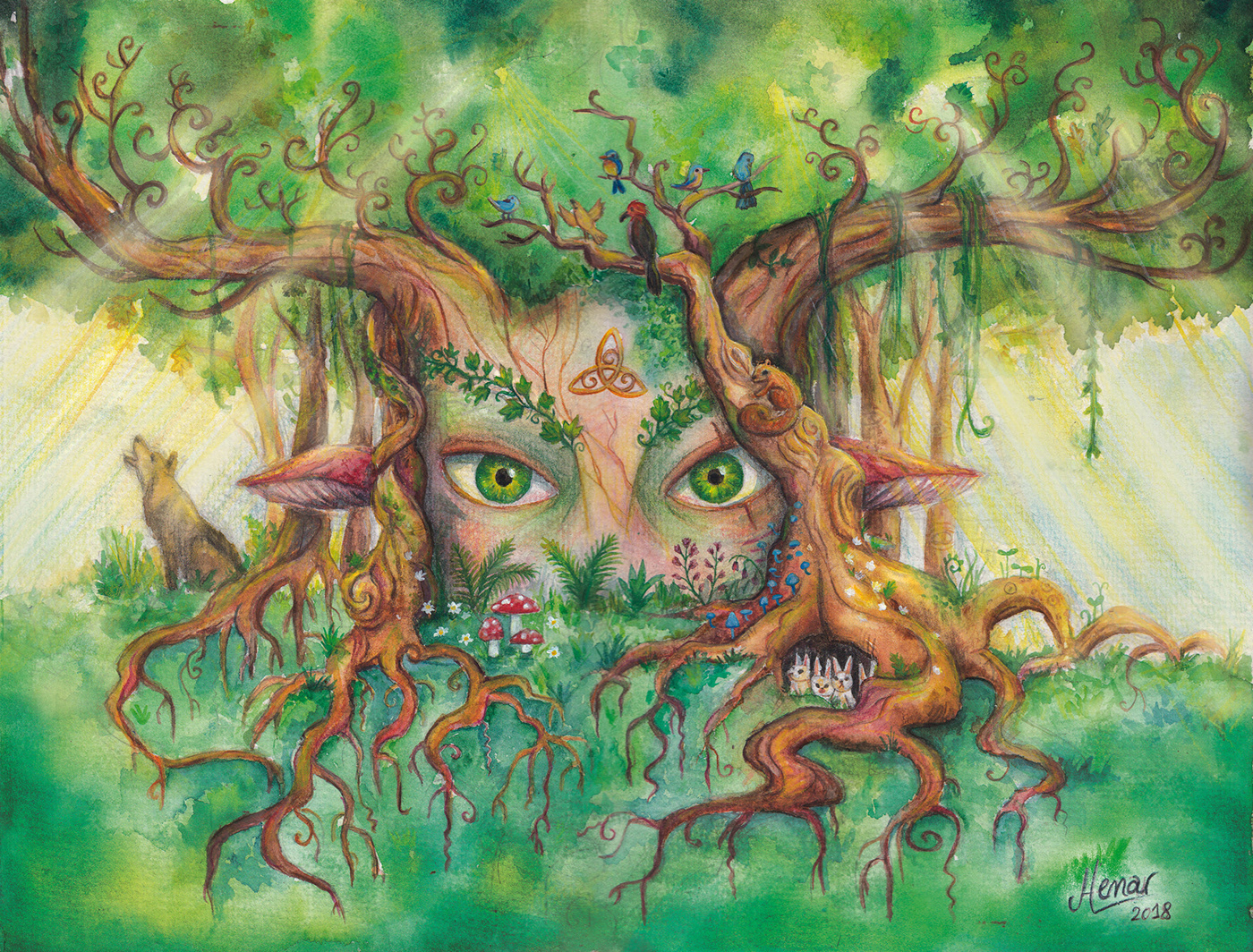 nymph Nature Magic   ILLUSTRATION  art fantasy childrens book editorial Character design  painting  