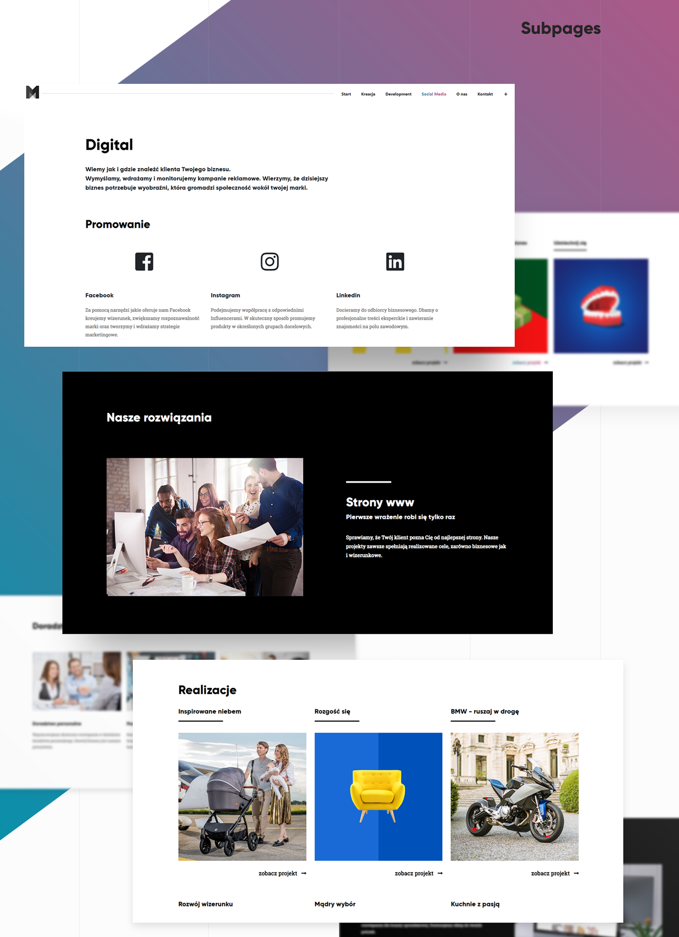 creative agency Website design Layout business modern simple redesign Web ux