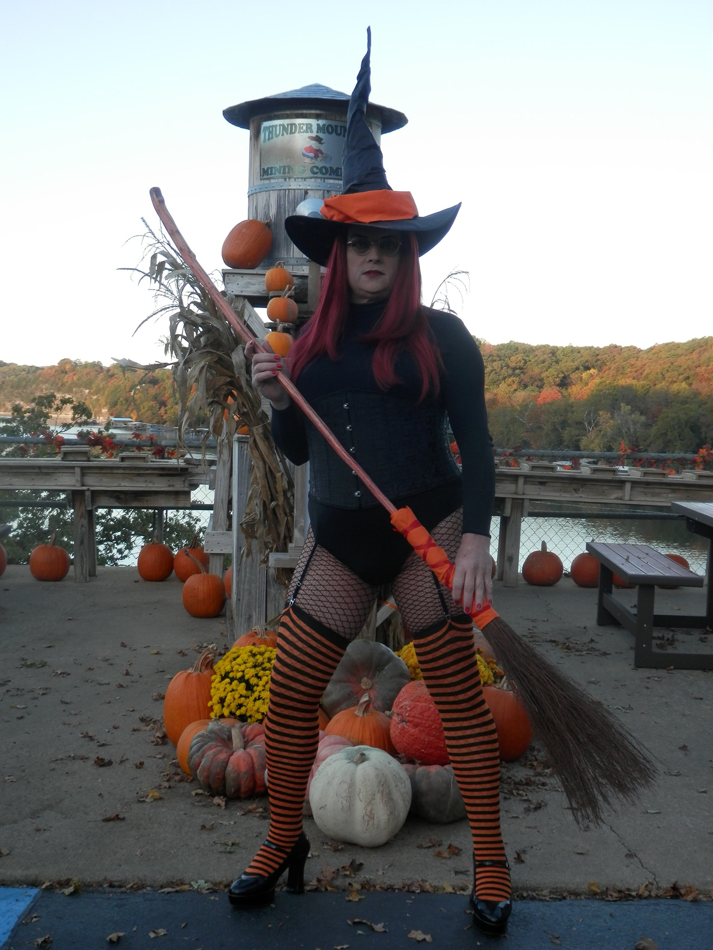 Halloween pumpkin witch fishnets Cosplay gothic #bridalcave #fall #lakeoftheozarks crossplay