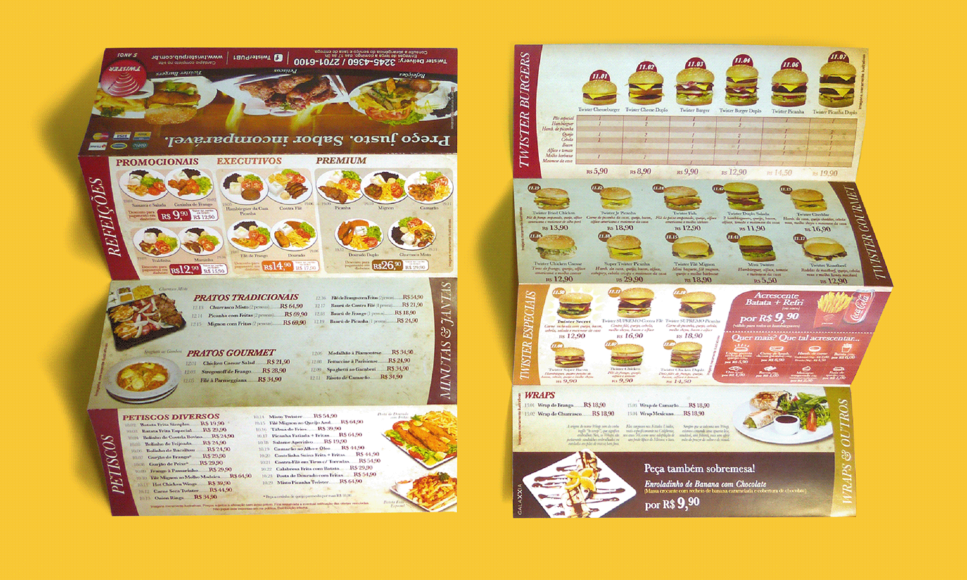 trifold brochure Booklet delivery pub Layout menu prepress restaurant