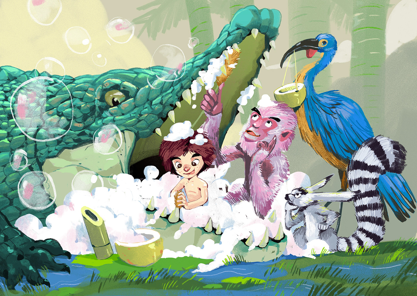 children book ILLUSTRATION  Character design  asian story painting   adobeawards