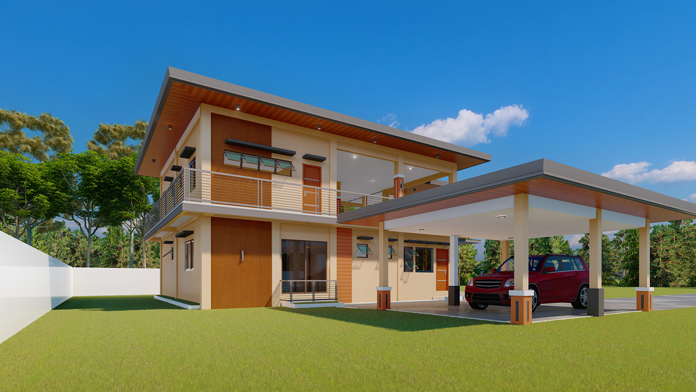 architecture visualization interior design  Render 3D modern exterior