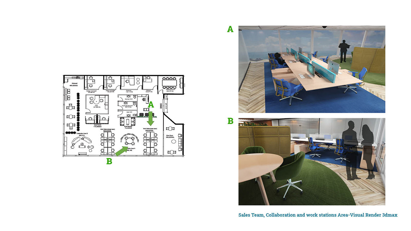 blue furniture company furniture design  green Office Design Open office portfolio