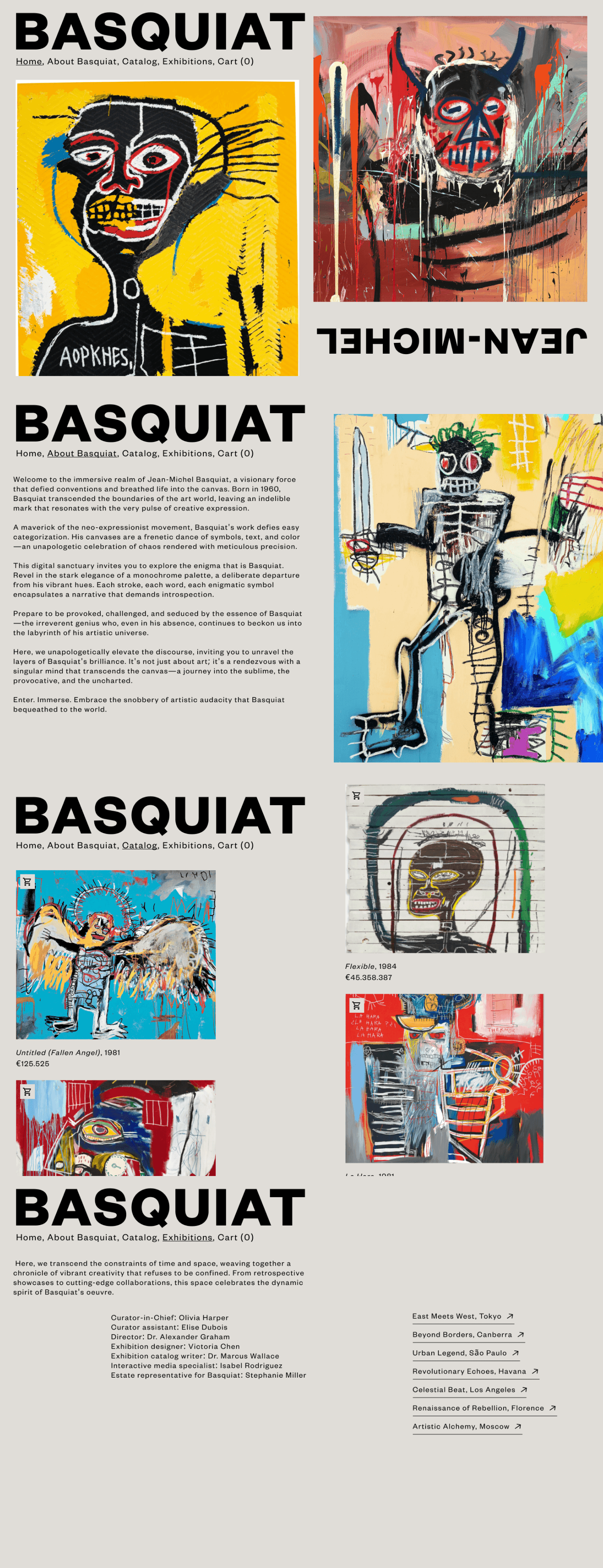 Basquiat ux concept Web Design 