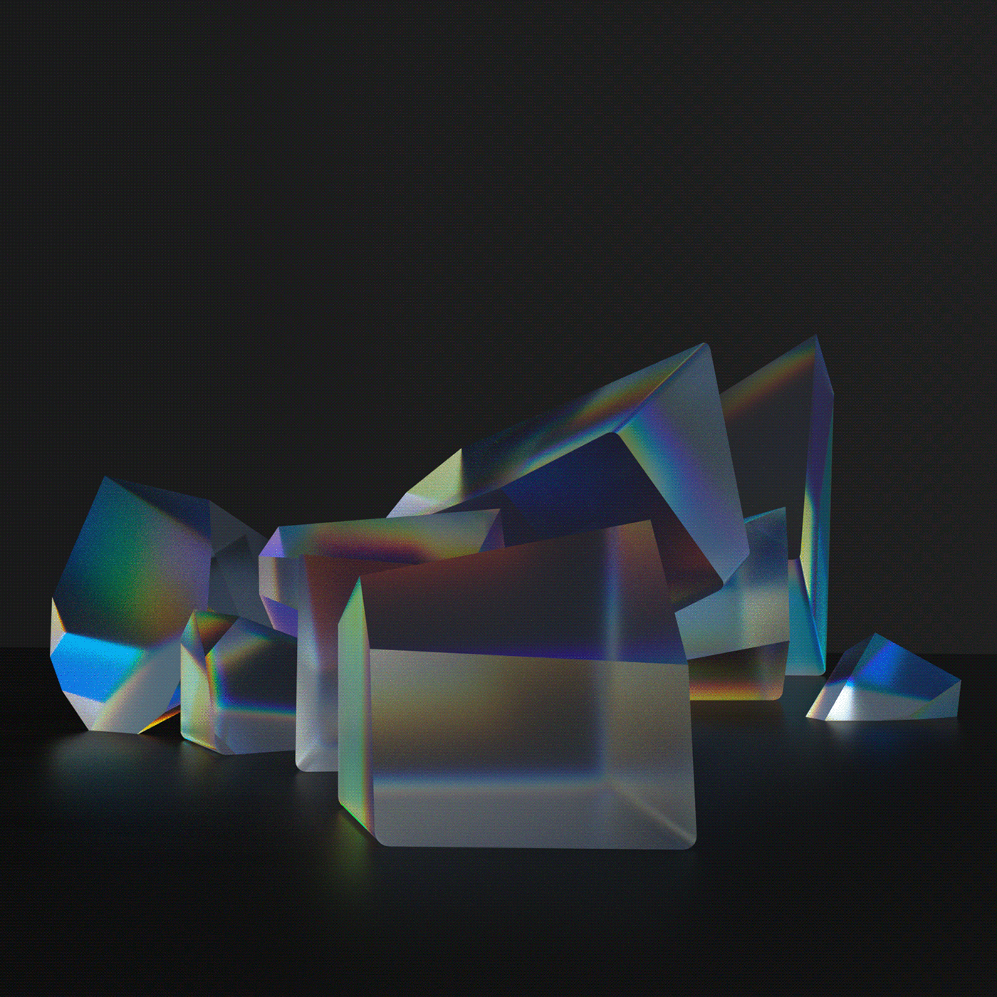 3D c4d glass sculpture spectrum texture