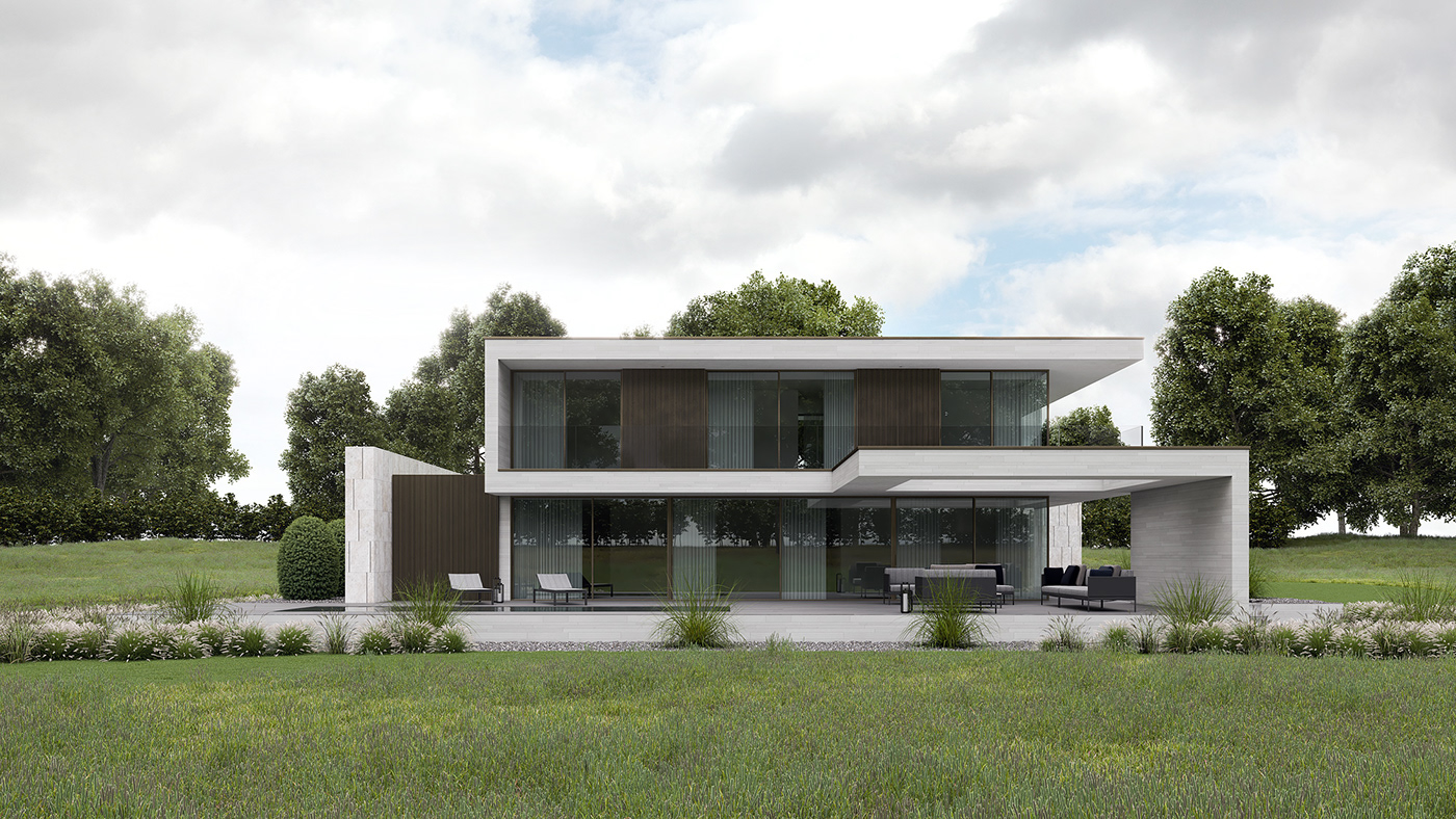 3D architecture archviz concept house modern Private swiss