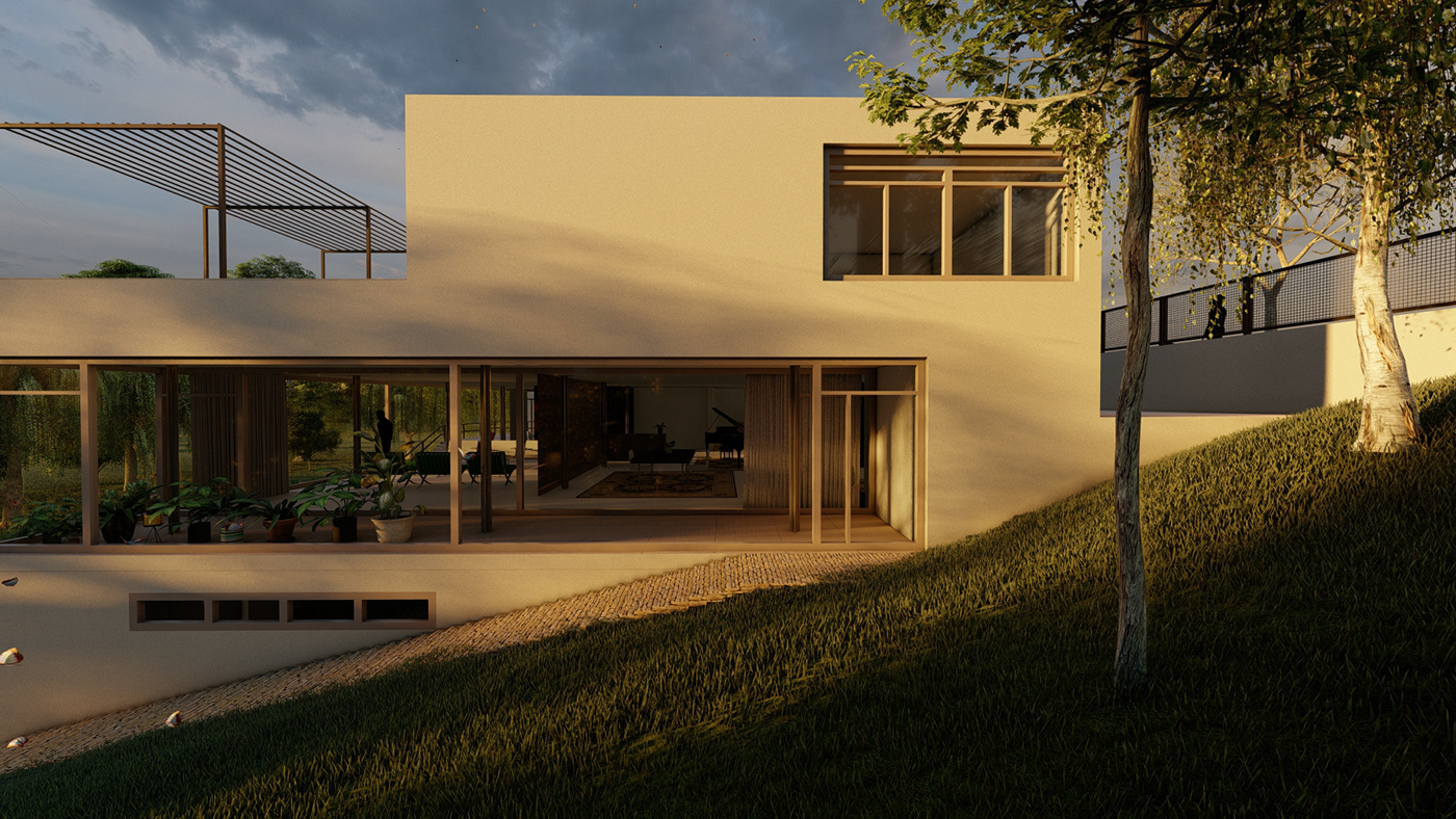 architecture exterior lumion mies van der rohe Render SketchUP tugendhat