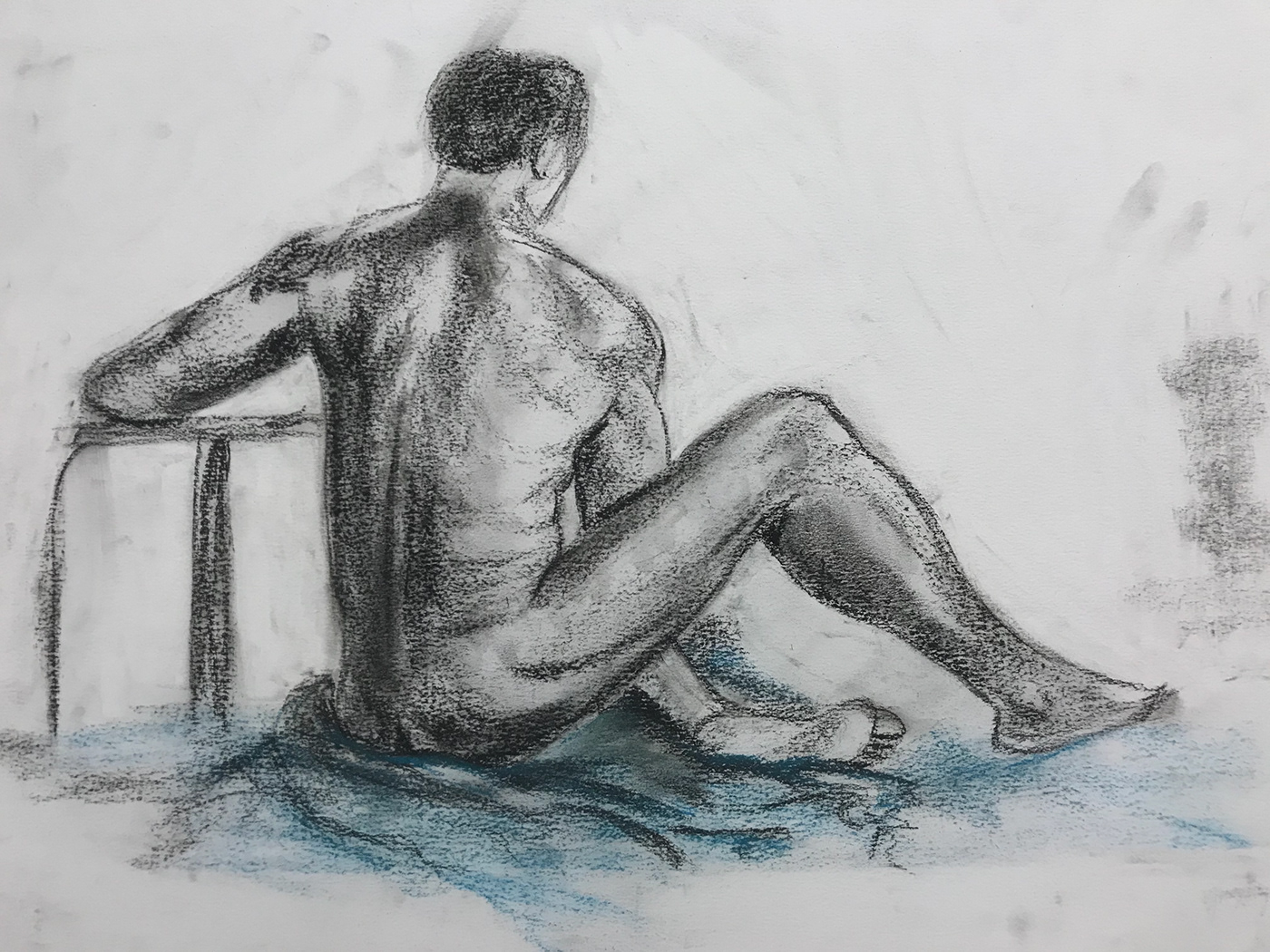 life drawing chalk charcoal ink