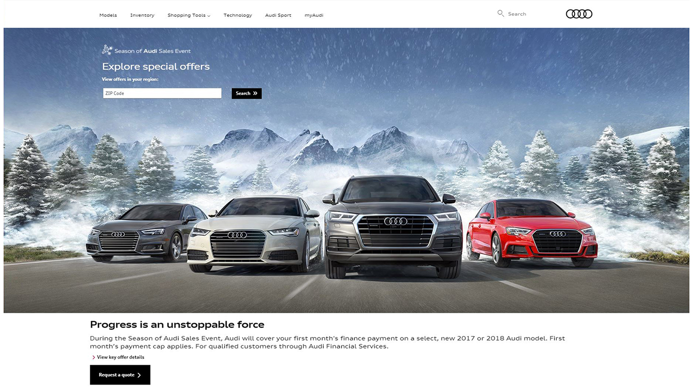 Audi CGI winter Sales Event billboard