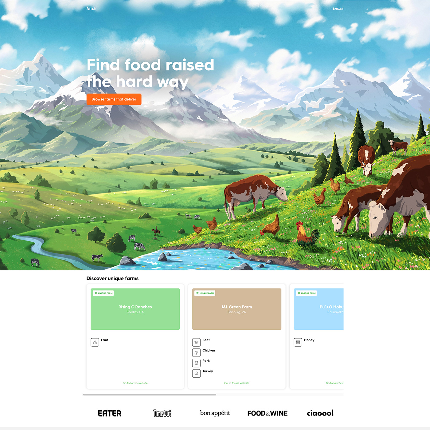 cows delivering food farms green ILLUSTRATION  illustration landscape Landscape mountains Sustainability