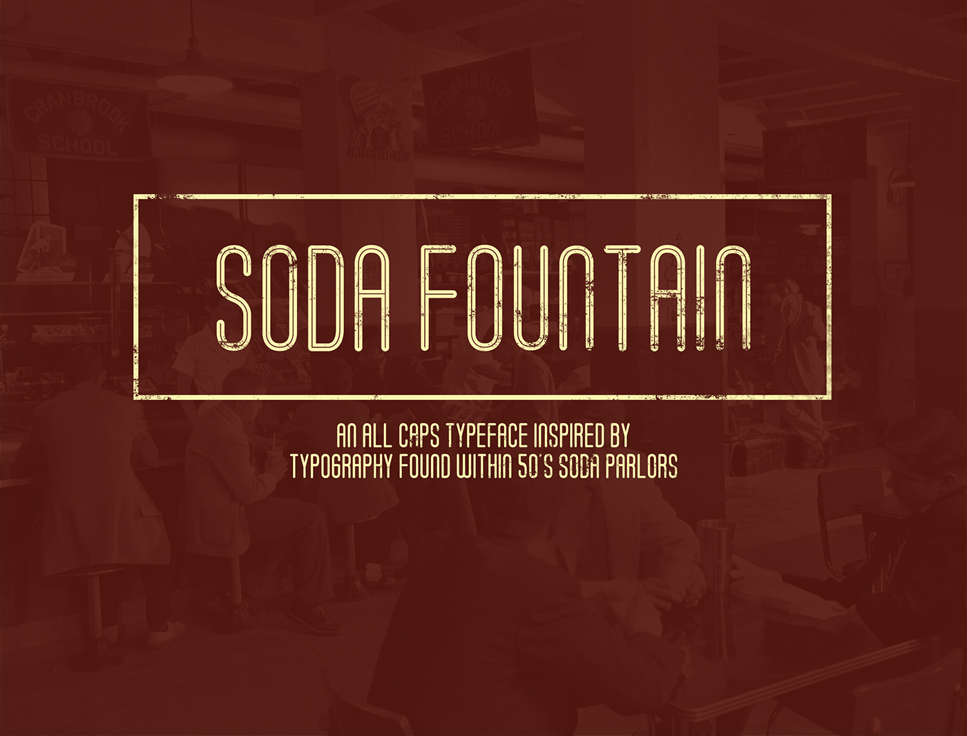 soda fountain type lettering free Typeface font vintage 1950s 50s Retro commercial personal