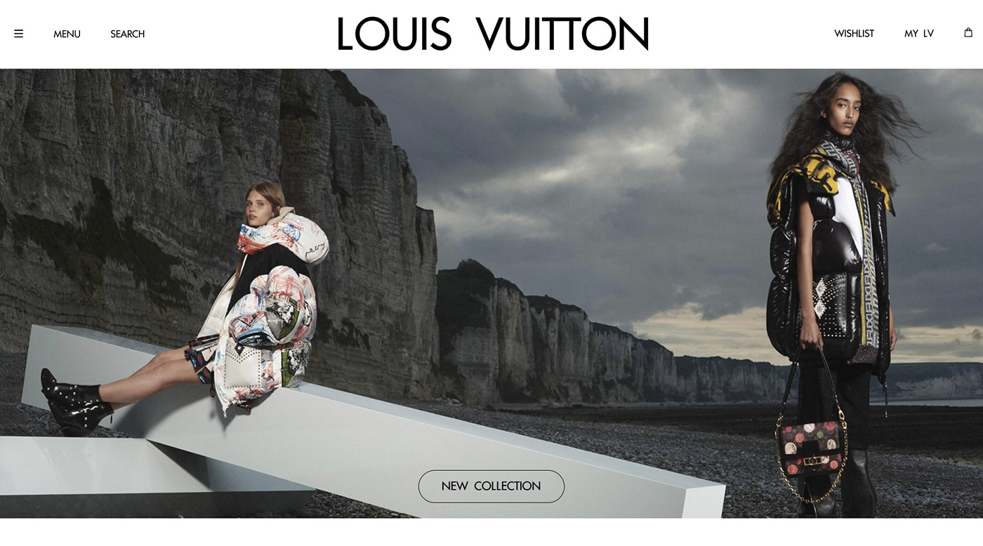 лендинг вебдизайн сайт Louis vuitton магазин одежды