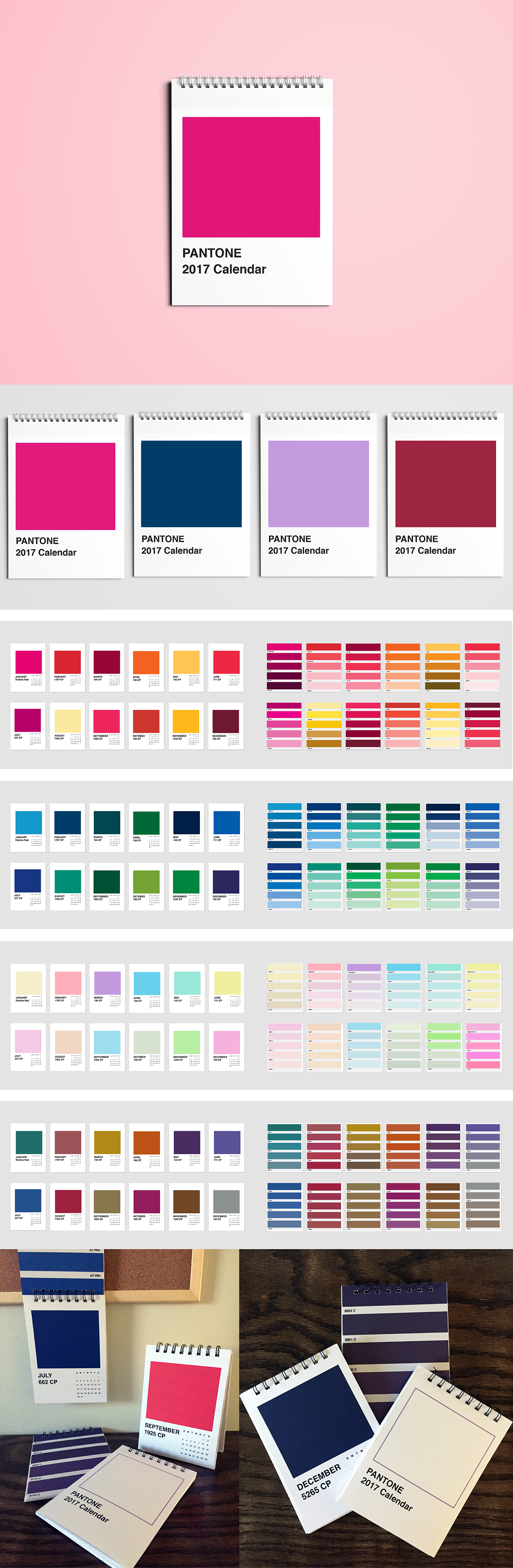 calendar pantone print design  color swatch color palette