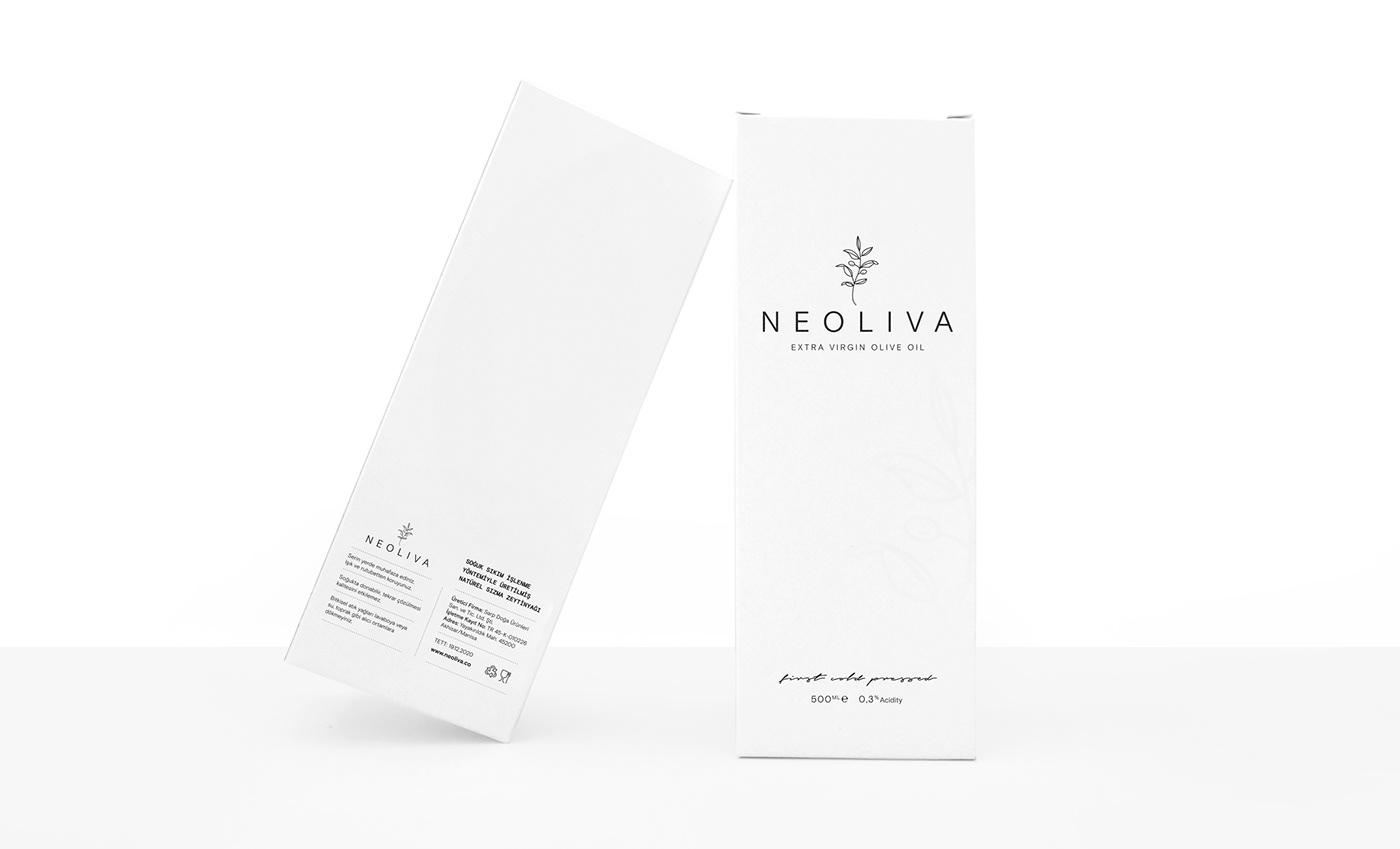 Neoliva Olive Oil bottle Packaging logo branding  Label brand identity minimal product