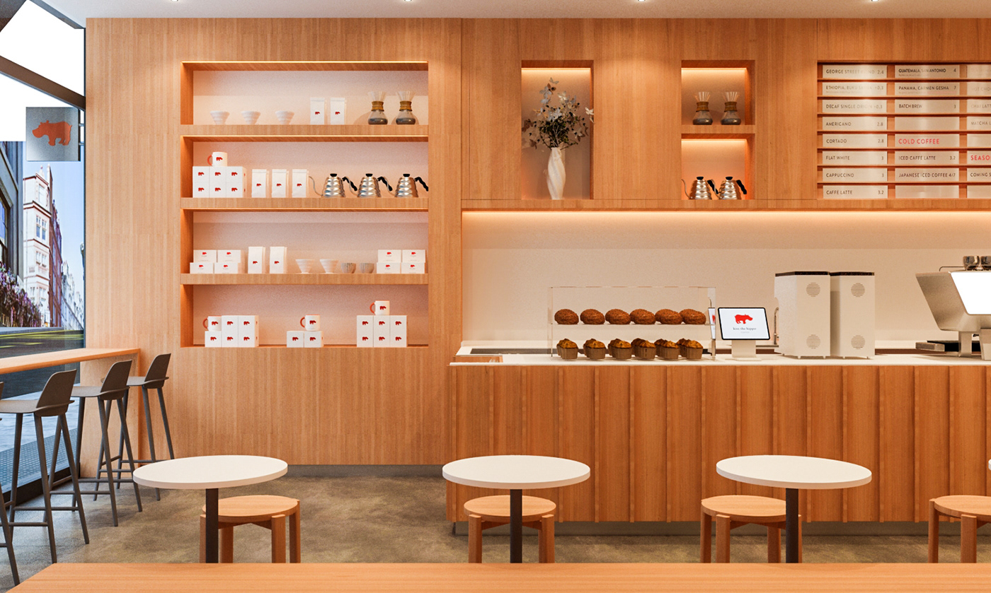 coffeeshopdesign interior design  visualization 3ds max corona modern Render 3D vray design