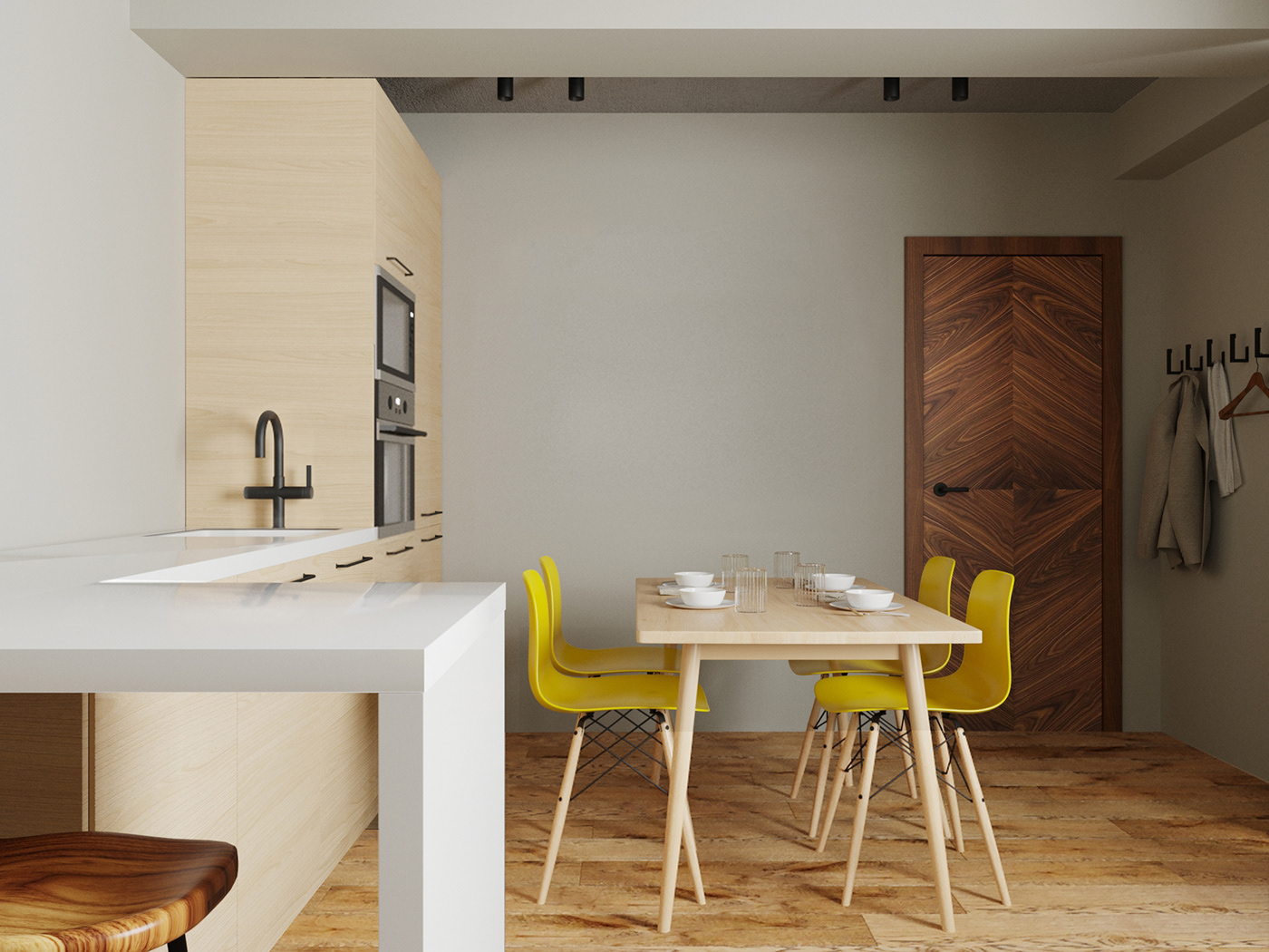 Interior Scandinavian design appartment small apartment
