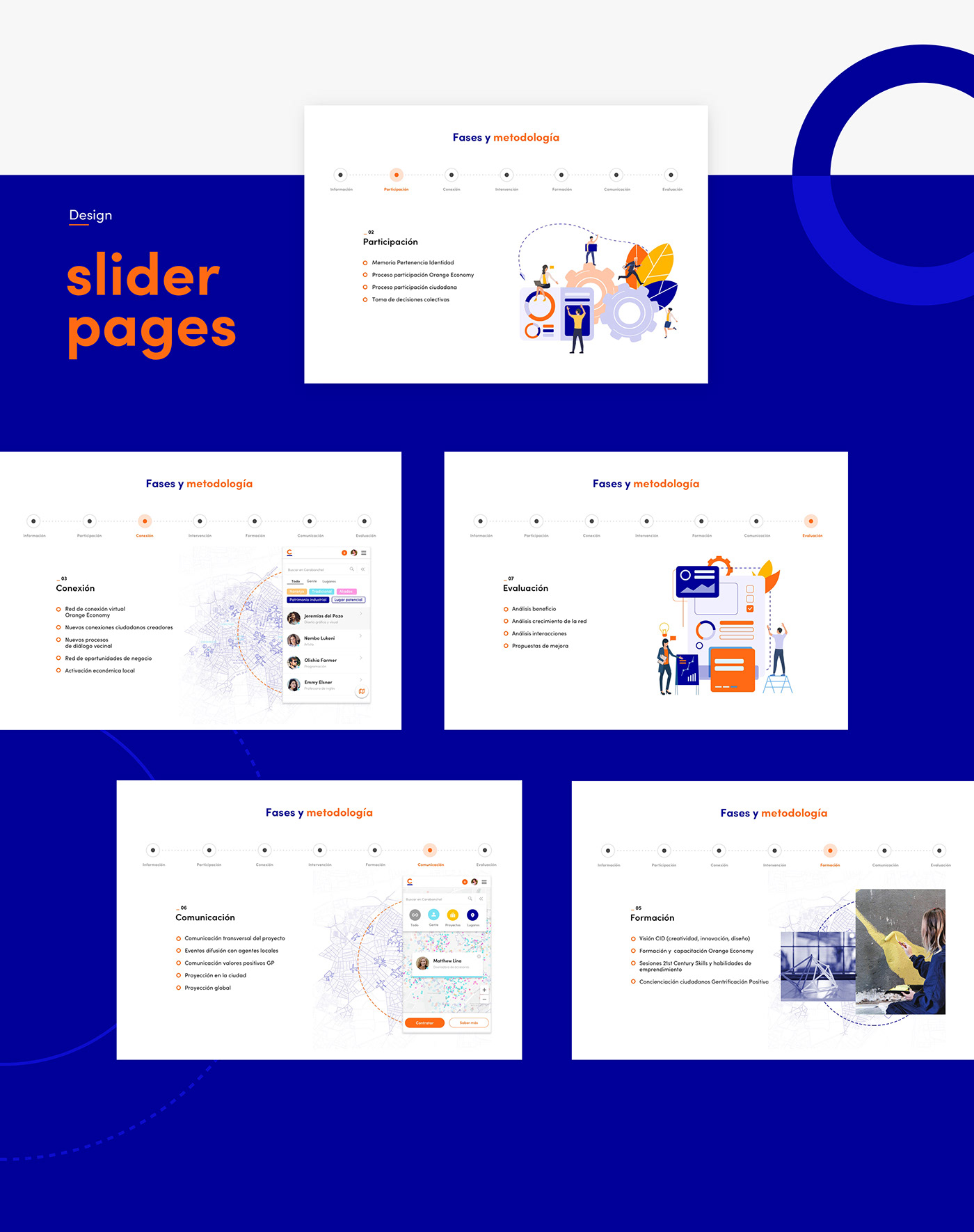 Web Design  landing page UI ux orange blue ILLUSTRATION  flat design typography  