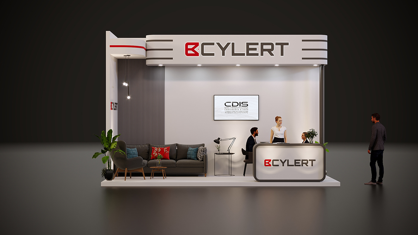 Exhibition  industrial design  concept brand identity conference booth cybersecurity egypt Event futuristic