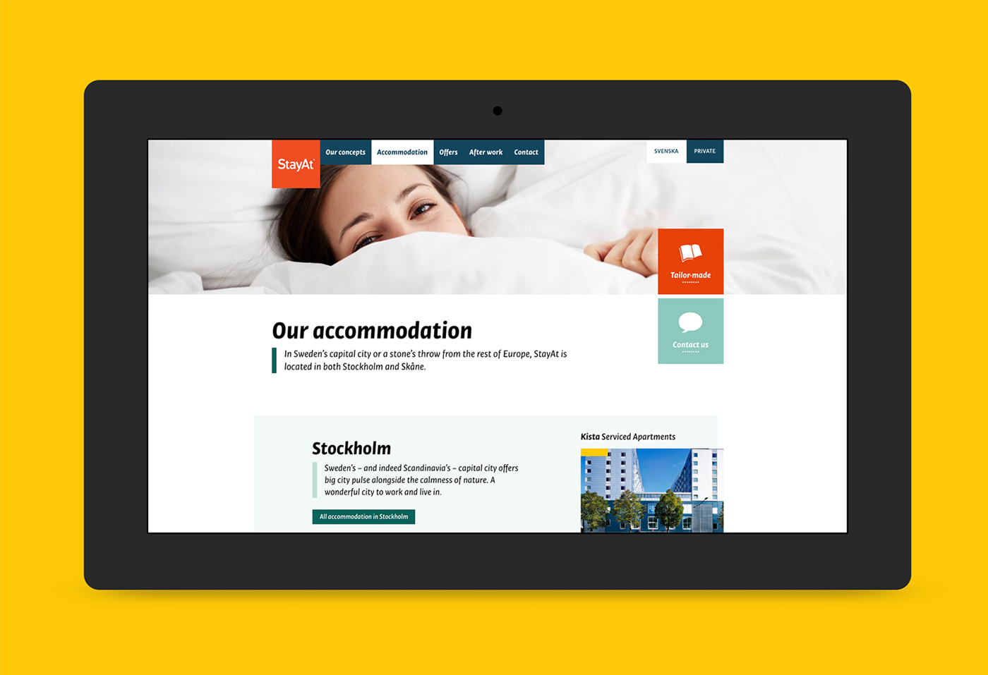 Web Website digital identity mobile grid Colourful  hotel site