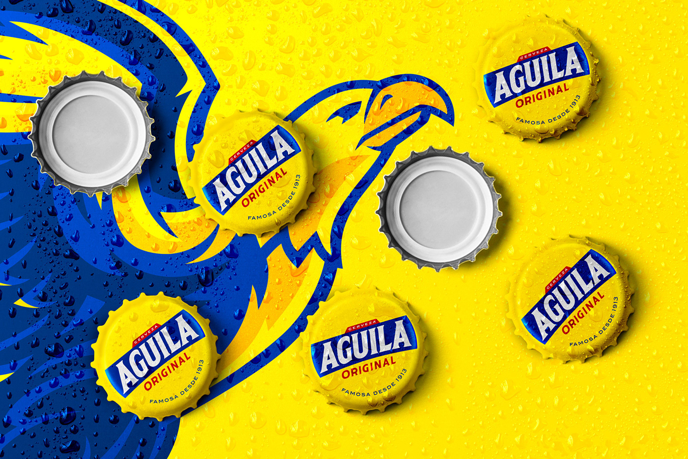 beer aguila colombia Sabrosura barranquilla Packaging bottle can yellow Rebrand