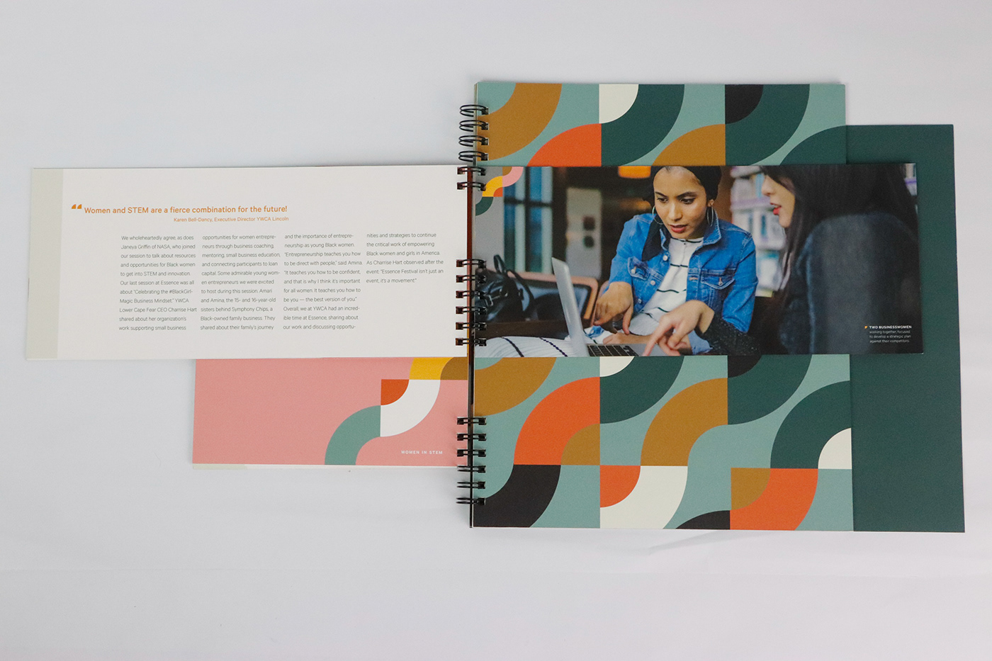 publication design editorial design  brochure annual report print design  women wire binding empowerment Layout Design Data
