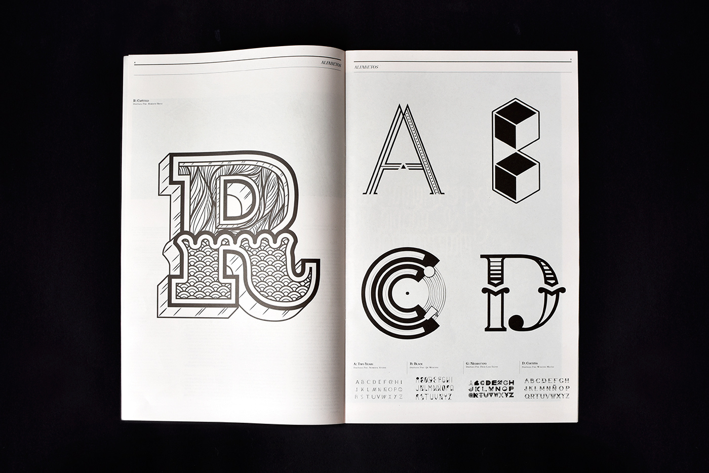 paper type tipografia design Ecuador letra catalogo Project numeral black white