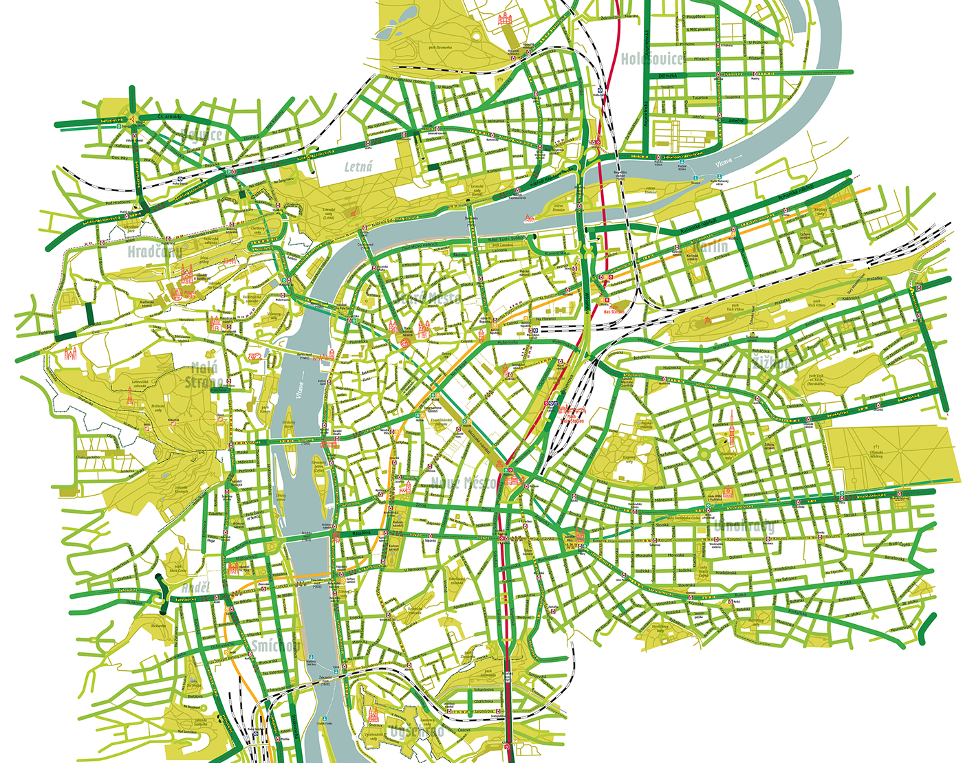 cartography map design prague Street Icon ILLUSTRATION 