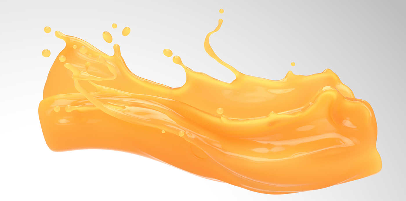CGI chocolate droplet milk orange splash