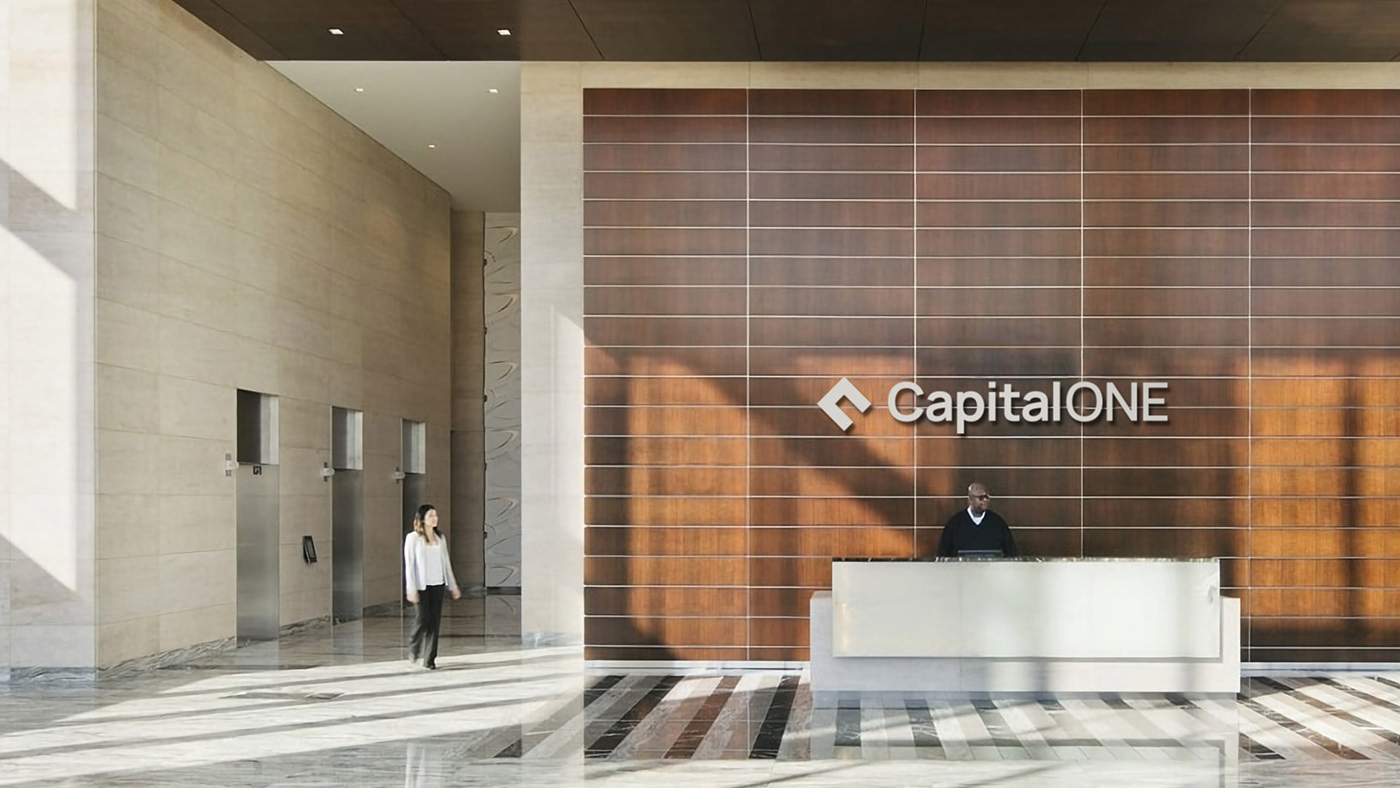 Bank branding  Capital One financial identity logo redesign thefutur