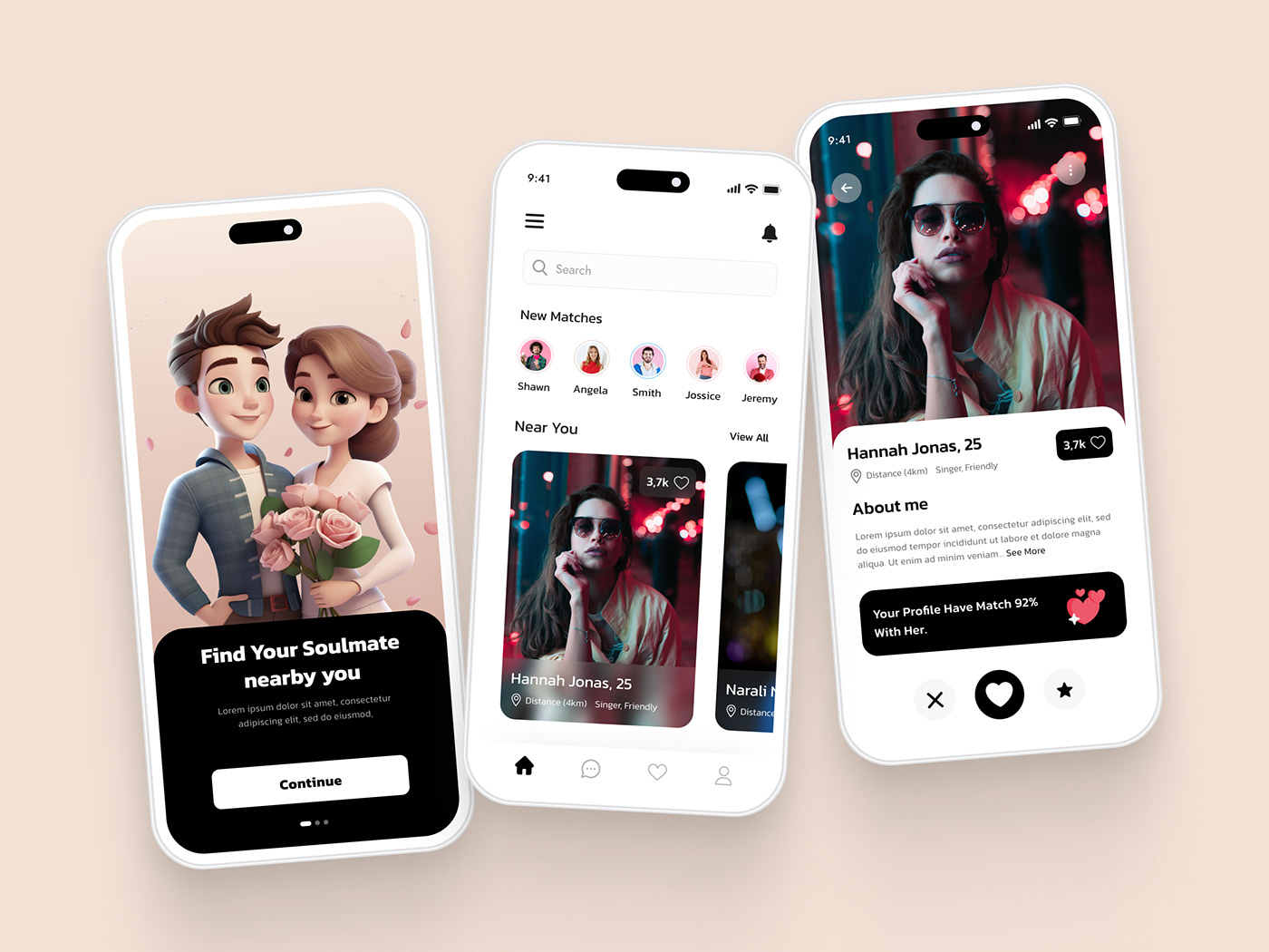 eftear datingapp Mobile app dating app match making app app design dating mobile app dating ui kit efatuix
