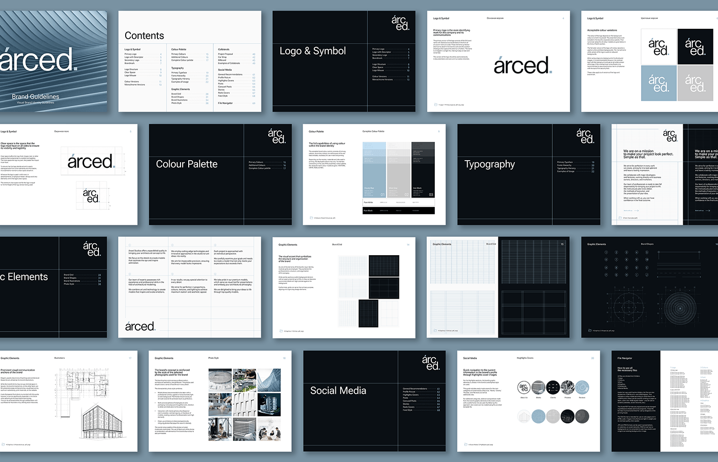 Guidelines, light, blue, architecture, modern style, minimalism, logo, brand identity