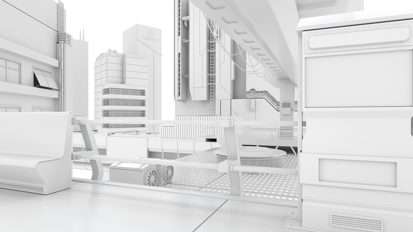 3D c4d CGI city cityscape Cyberpunk futuristic modeling Scifi