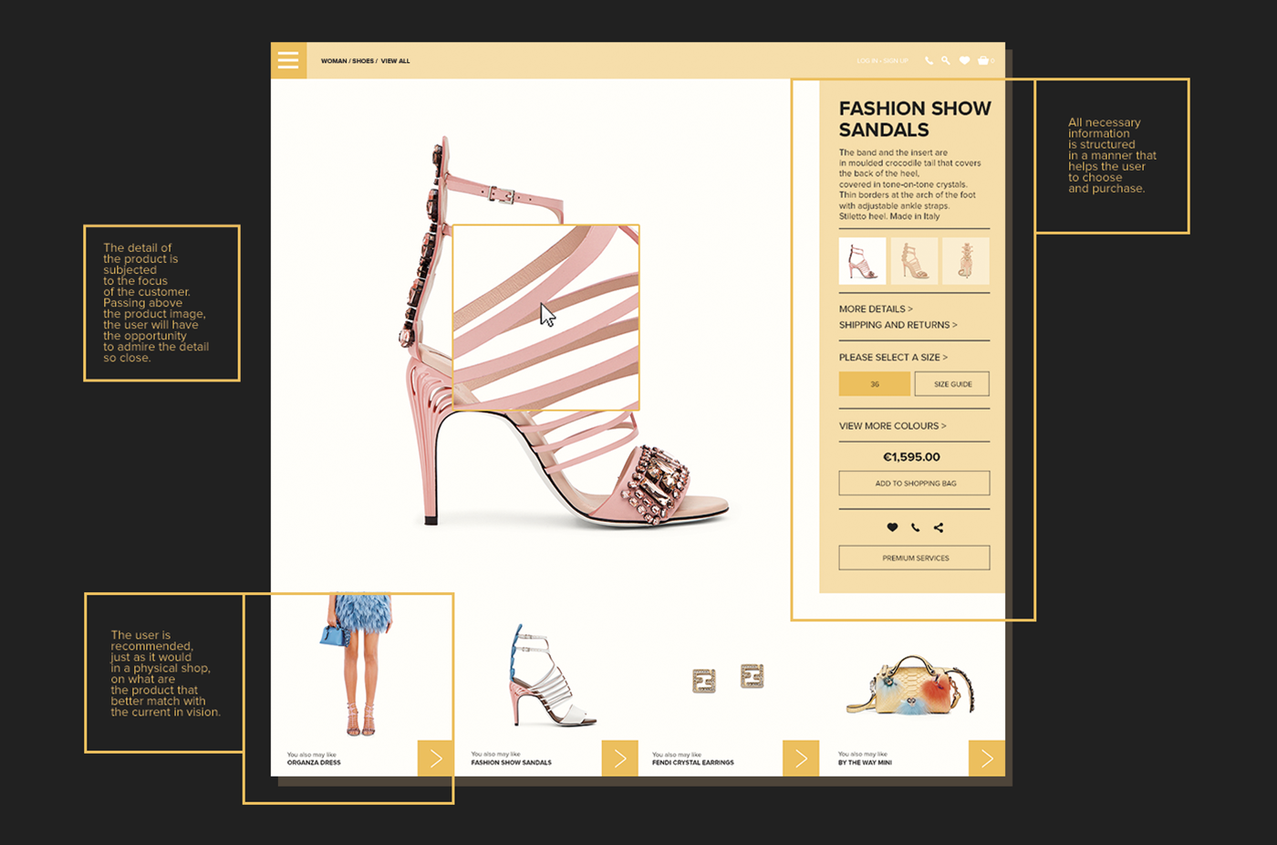fendi redesign site Website fendi roma Rome ui design UX design
