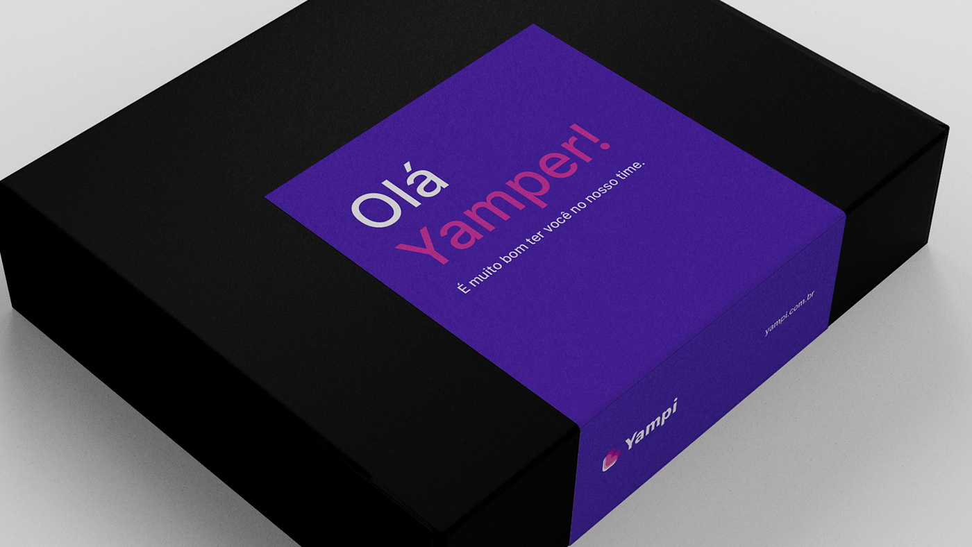 branding  design Onboarding art direction  Loja Virtual print stickers welcome kit Yampi