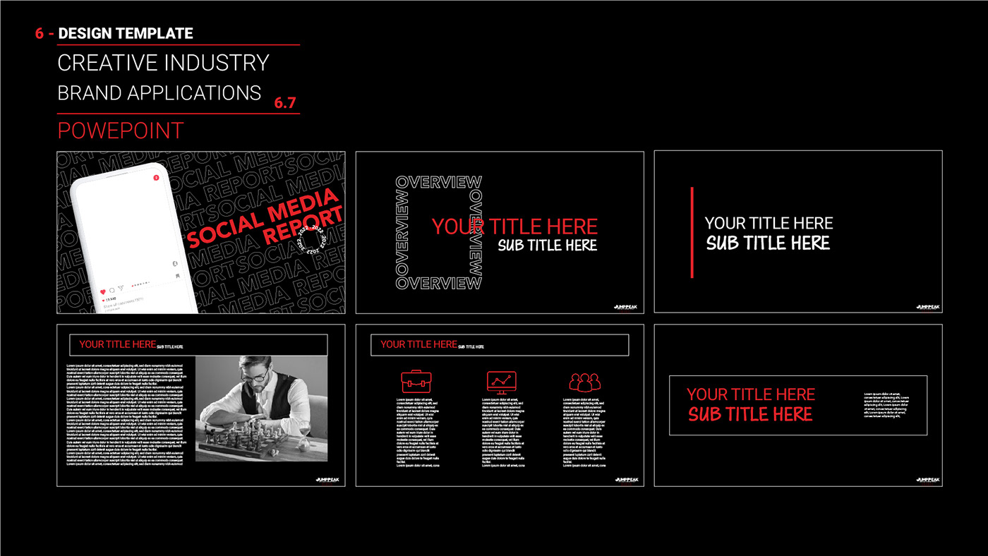 black brand book branding  guidelines identity logo Powerpoint red social media visual identity