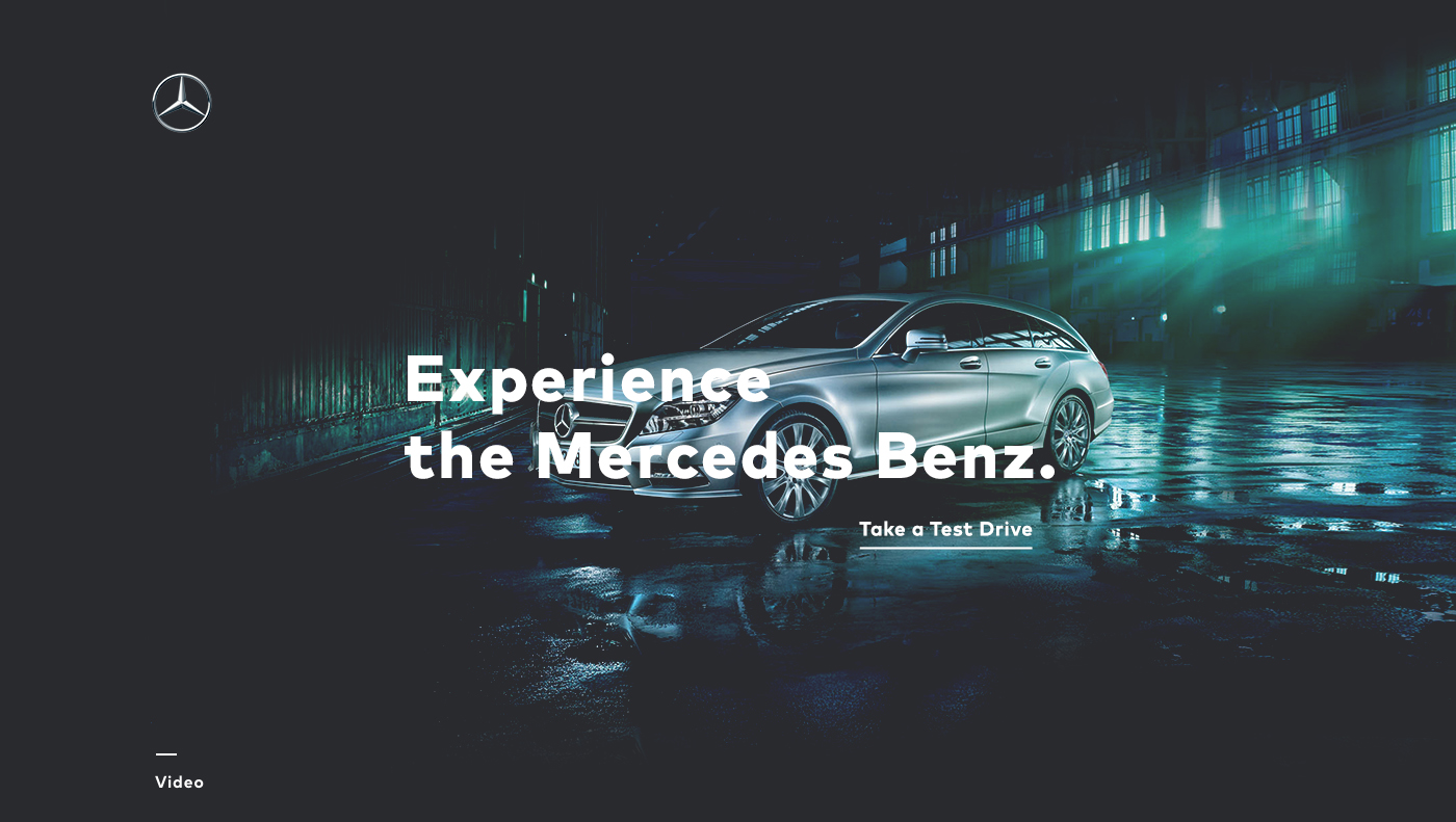 test drive Mercedes Benz microsite design concept
